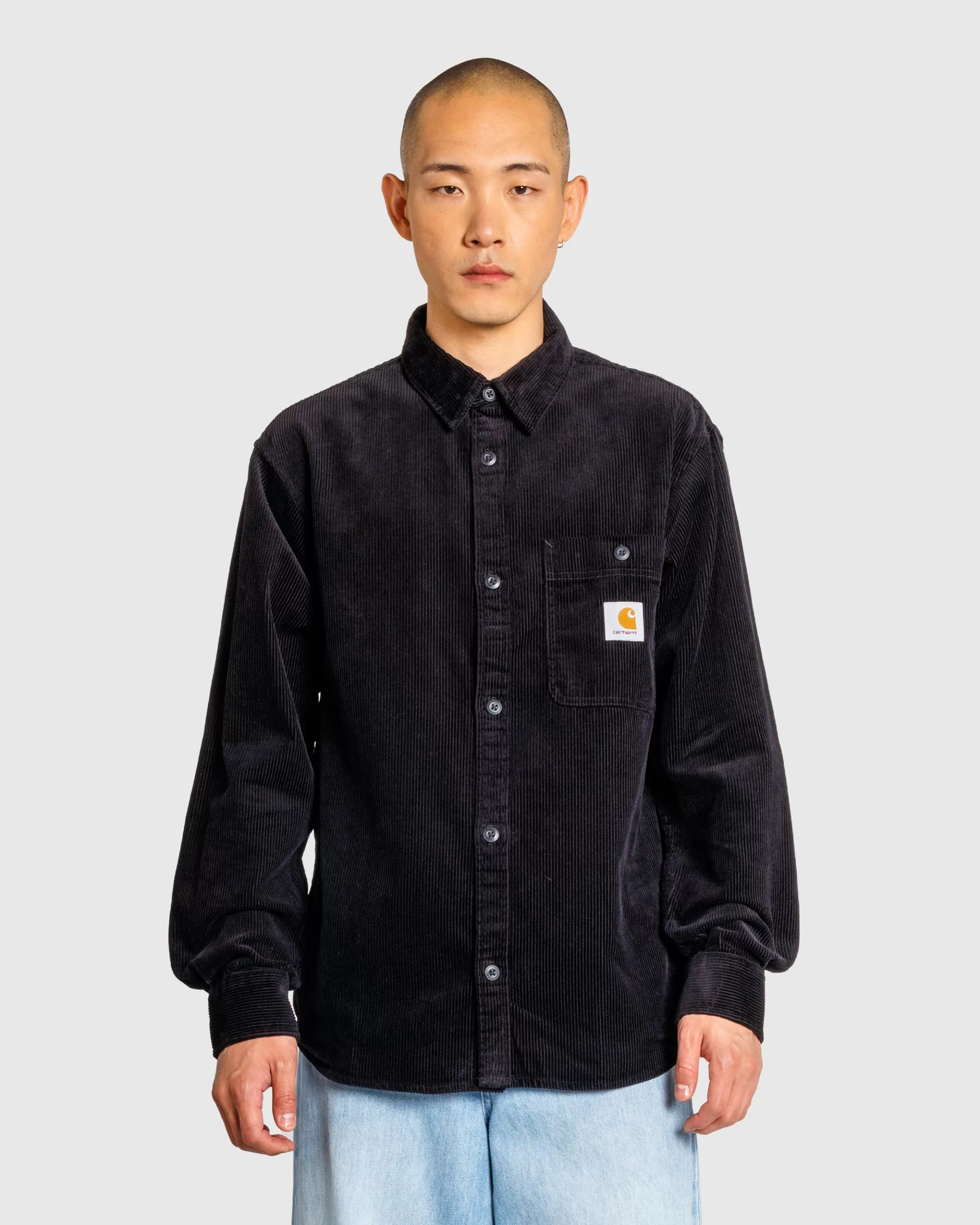 Discount Carhartt WIP Long-Sleeve Flint Shirt black/rinsed