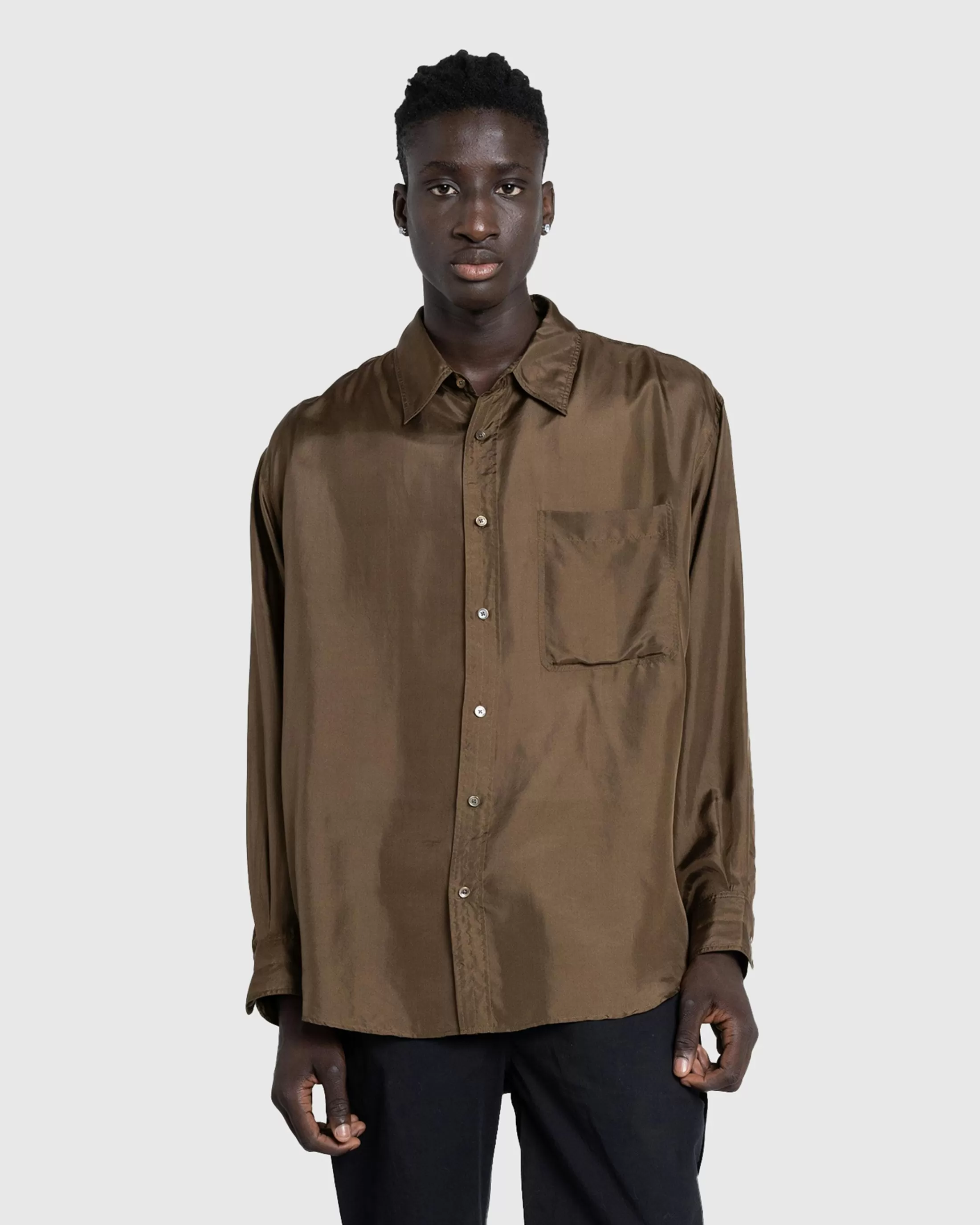 Hot Lemaire Loose Shirt Dark Tobacco darktobacco