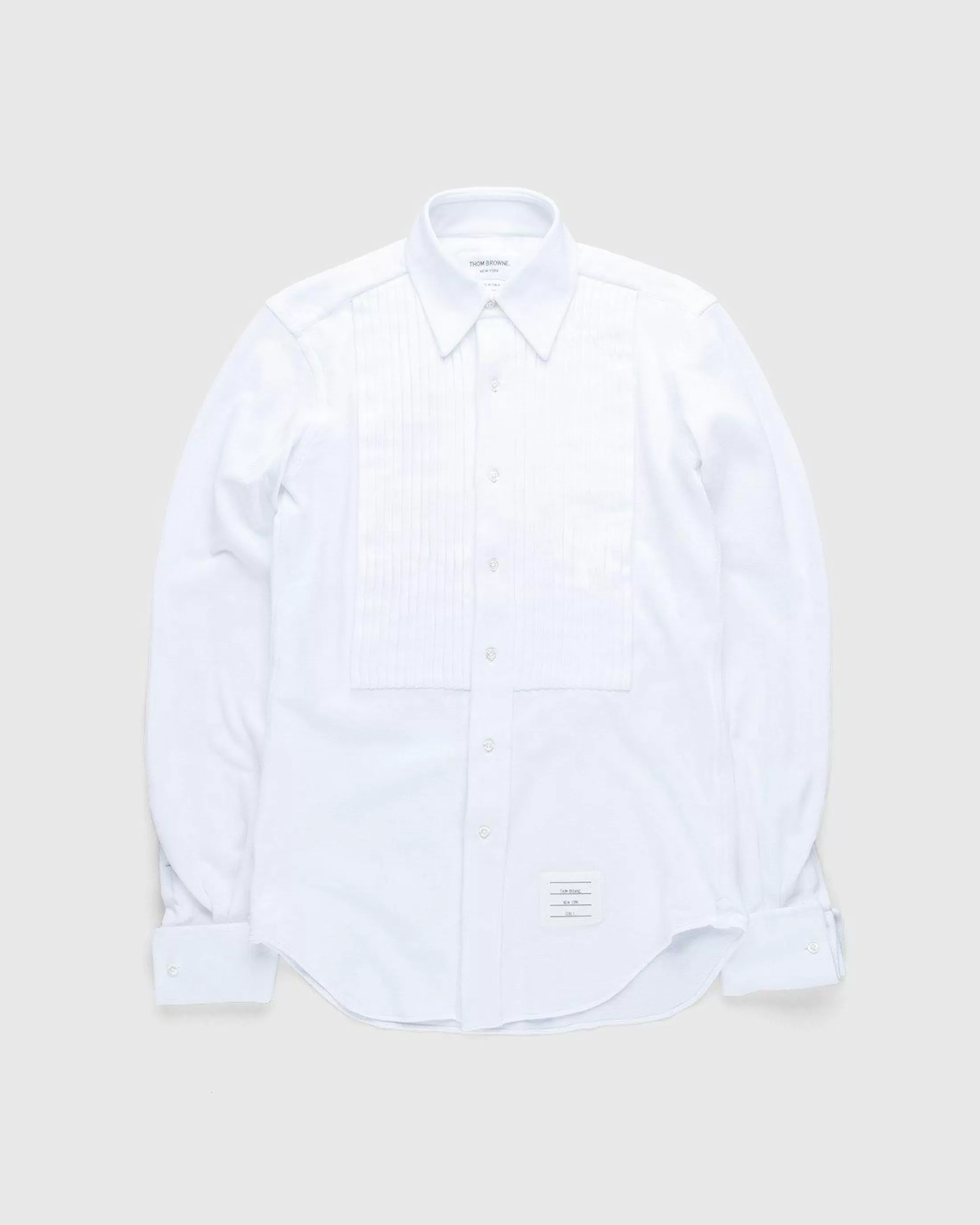 Best Sale Thom Browne Men's Pique Ruffled-Bib Tux Shirt white