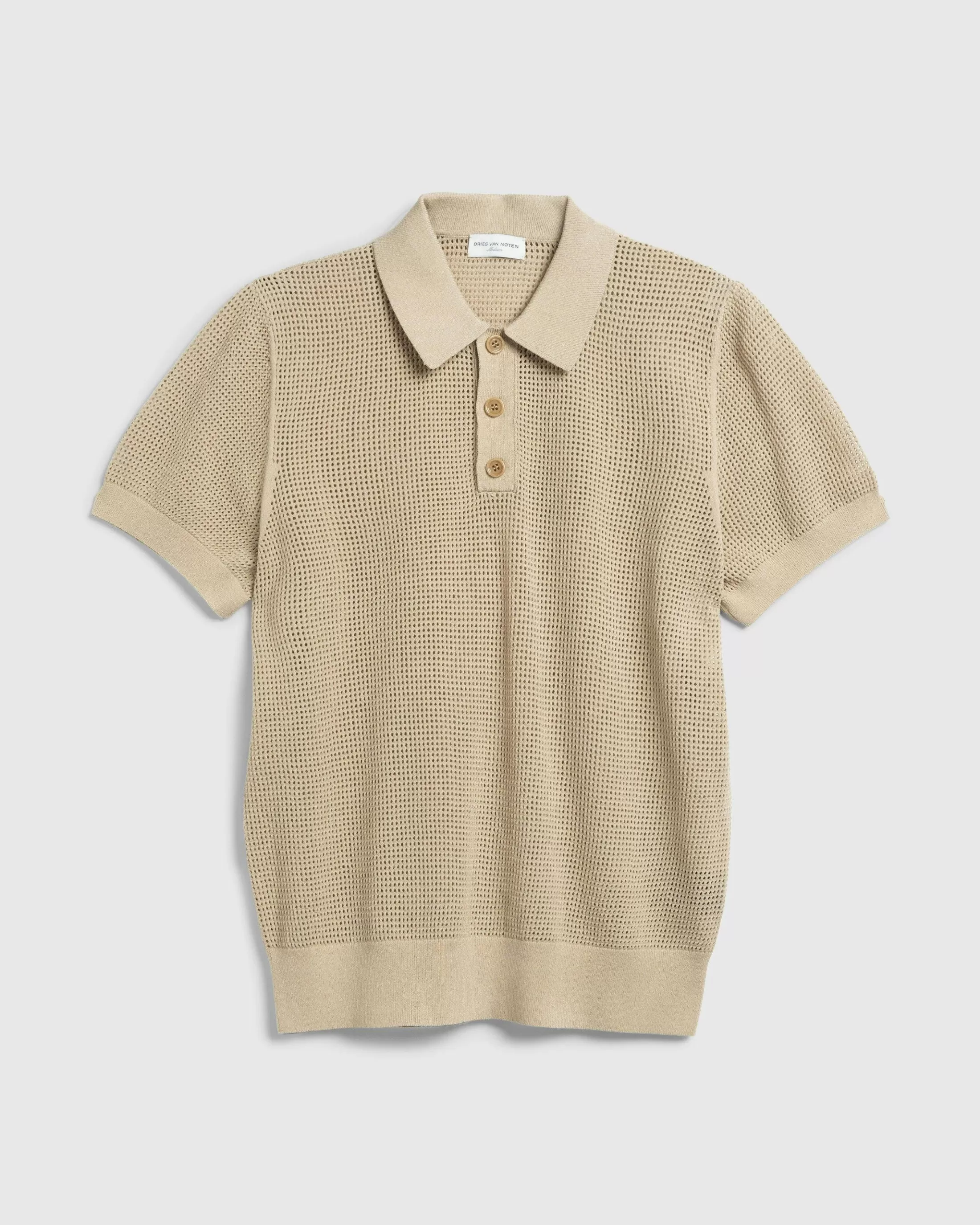 New Dries van Noten Mindo Knit Polo beige