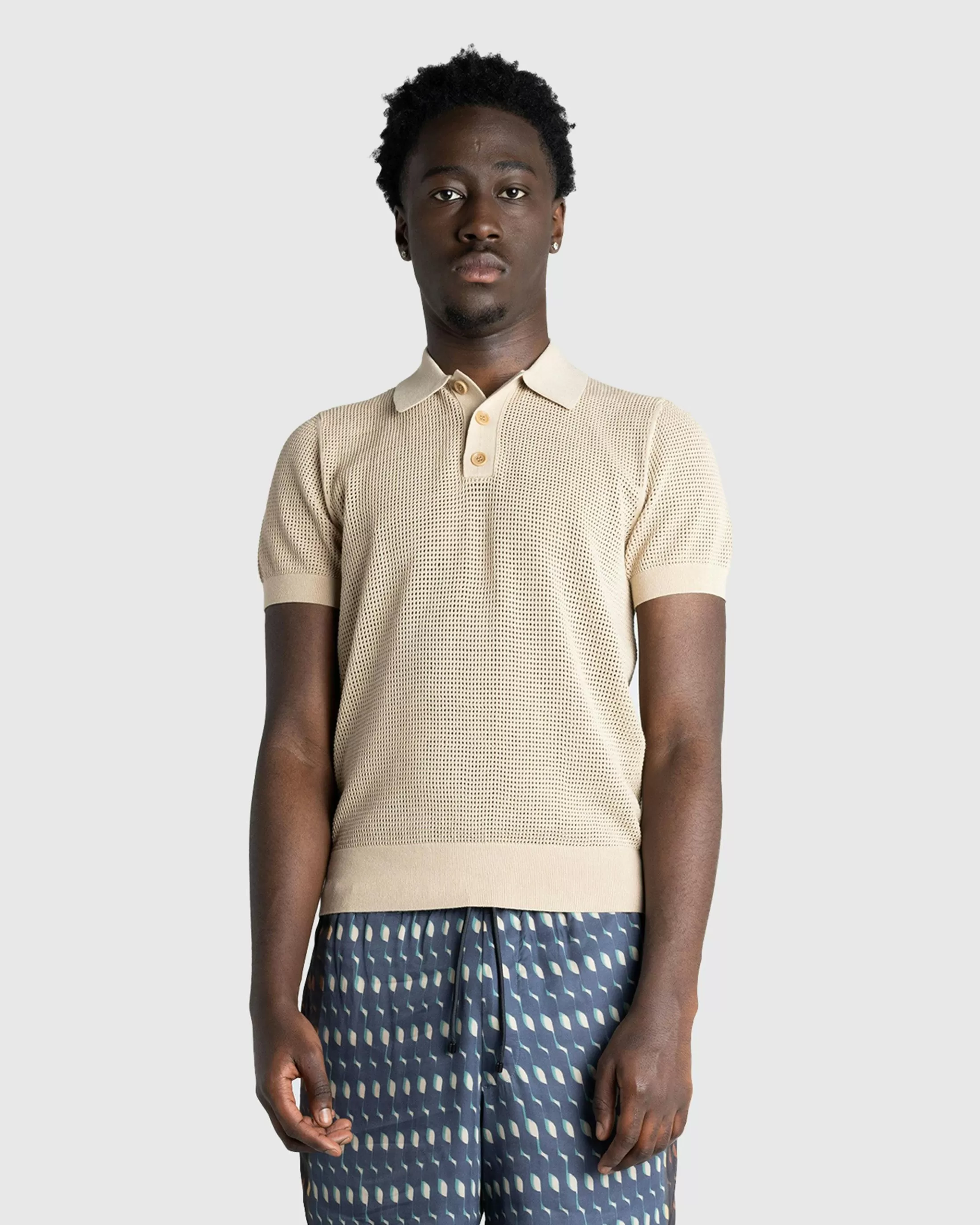 New Dries van Noten Mindo Knit Polo beige