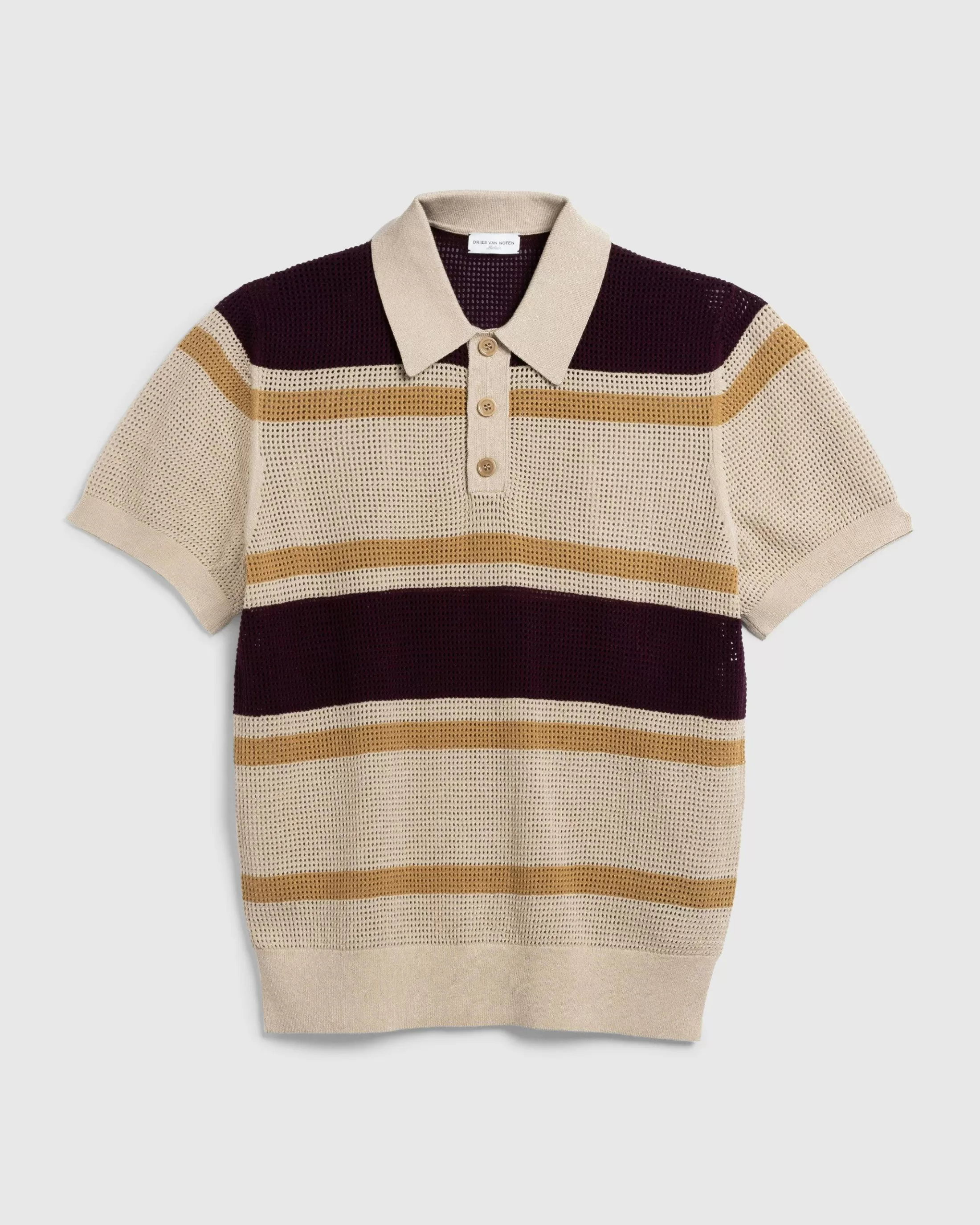 Best Sale Dries van Noten Mindo Knit Polo /Stripes beige