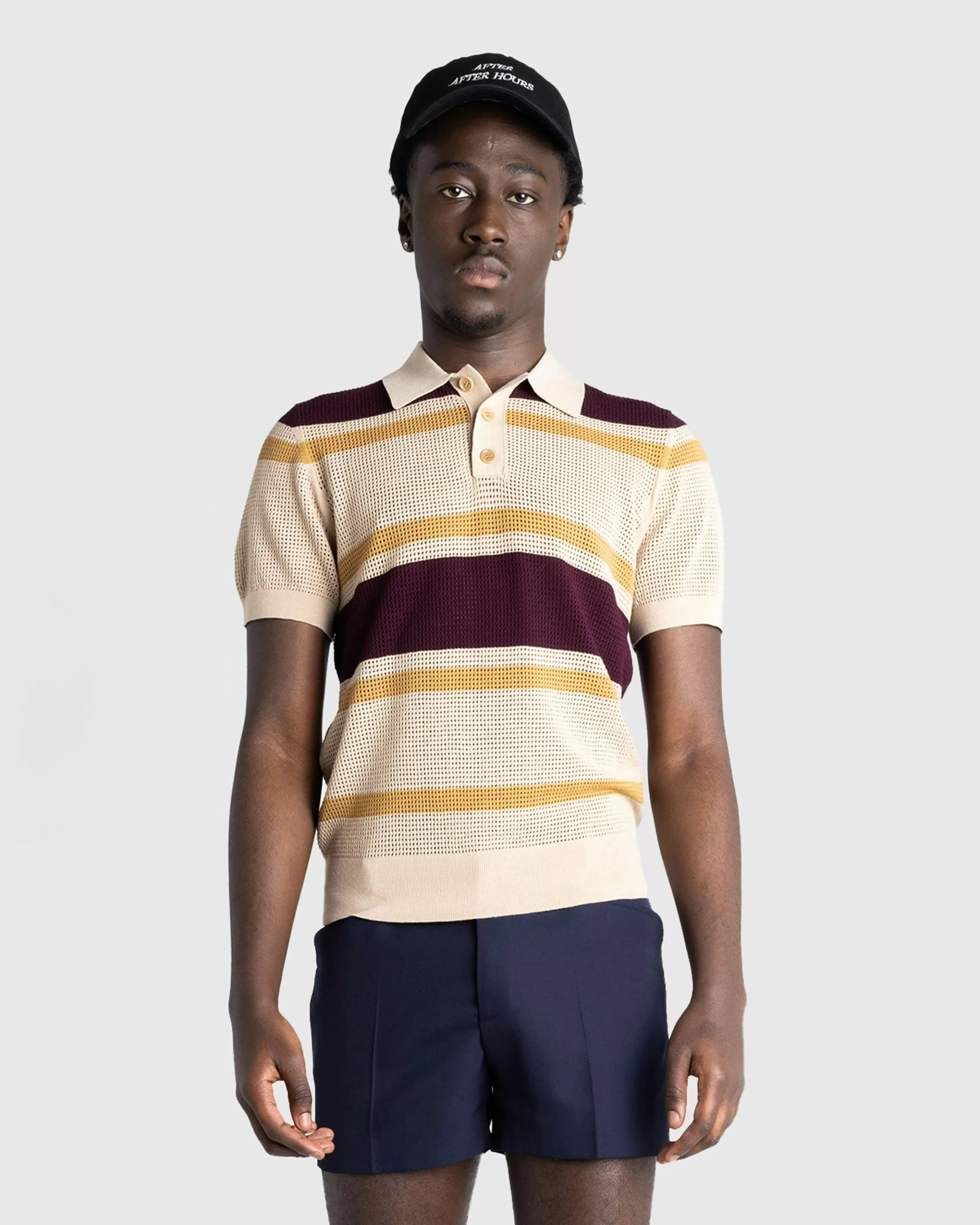 Best Sale Dries van Noten Mindo Knit Polo /Stripes beige