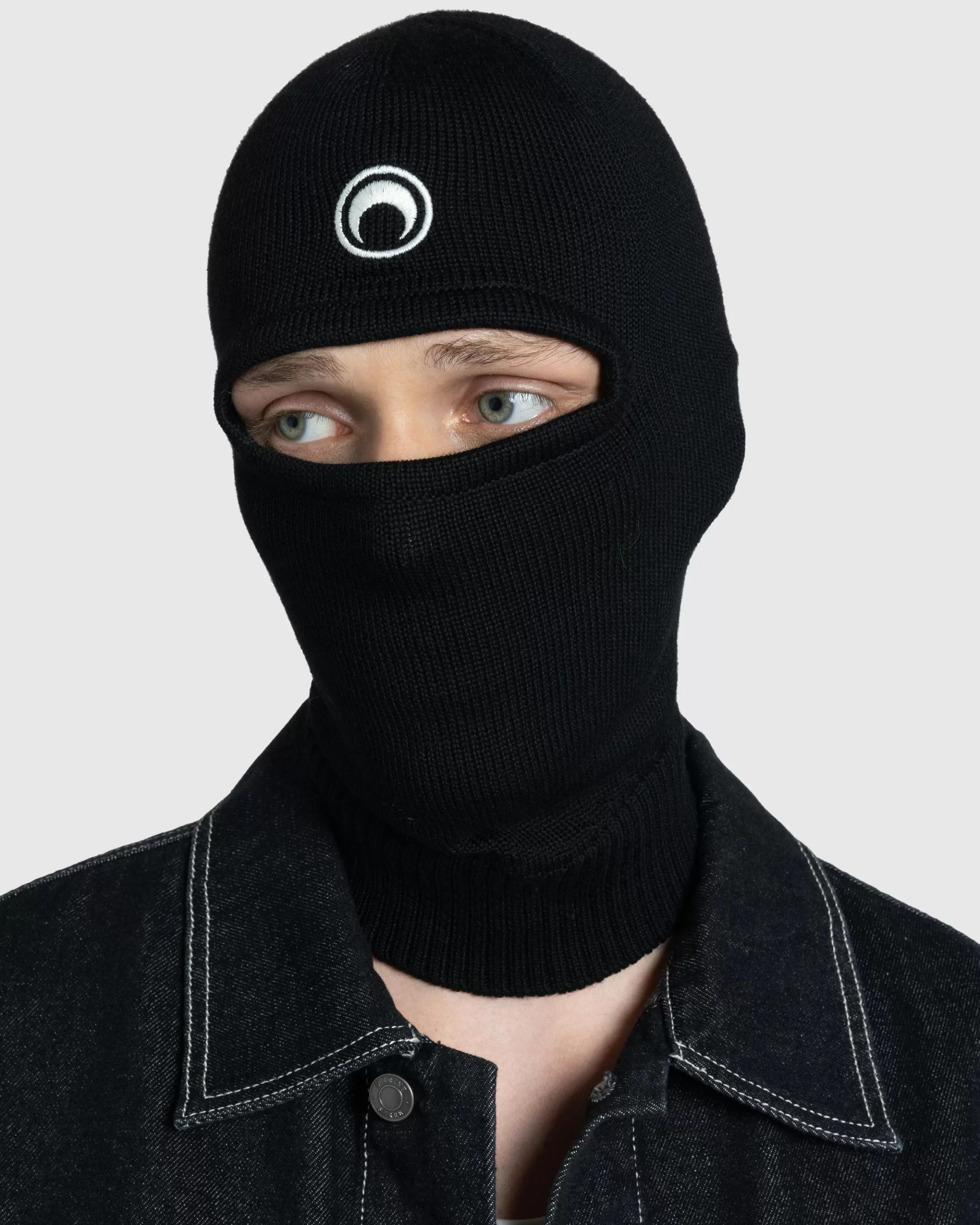 Best Sale Marine Serre Moon Logo Knit Balaclava black