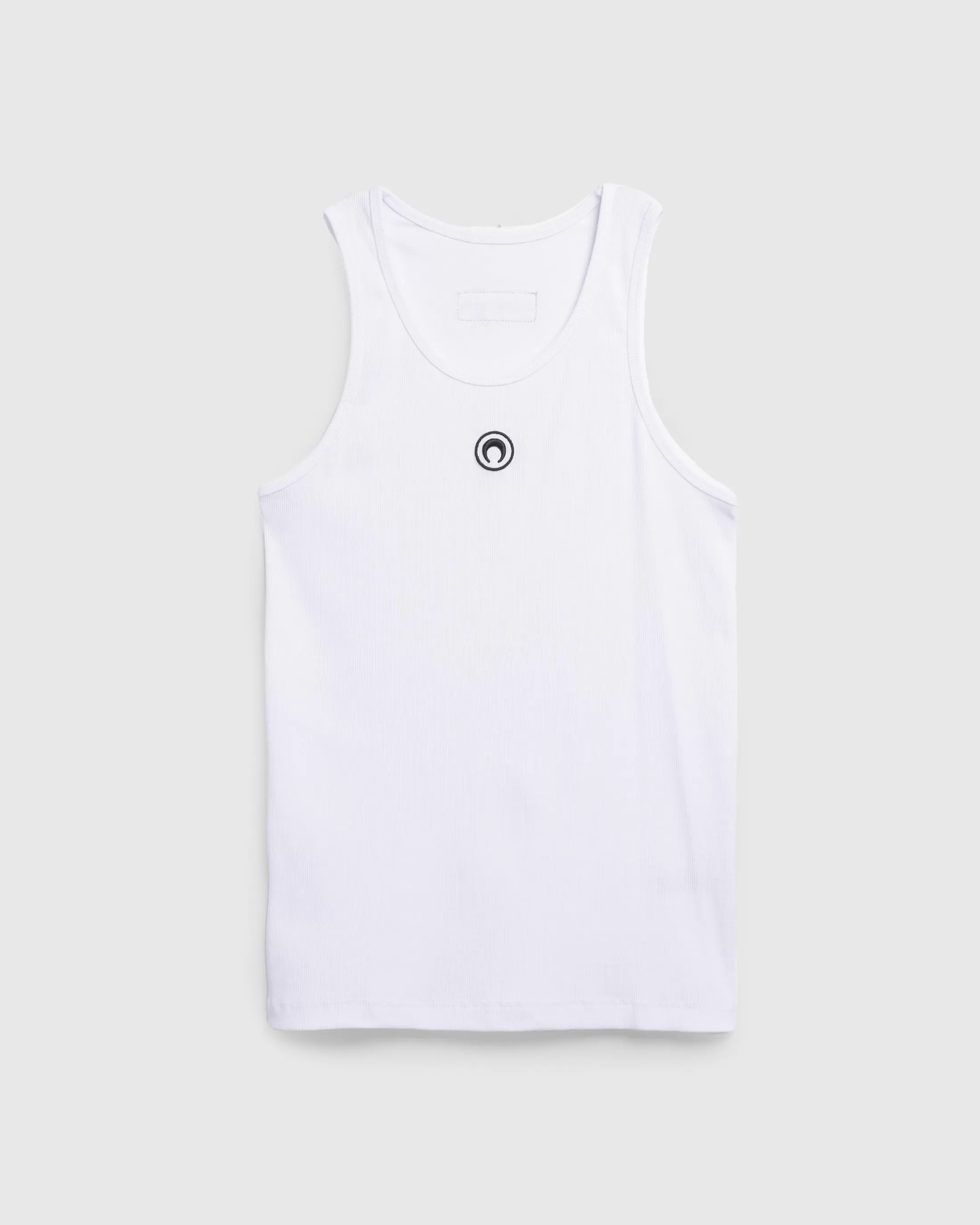 Sale Marine Serre Moon Logo Ribbed Jersey Tank Top white