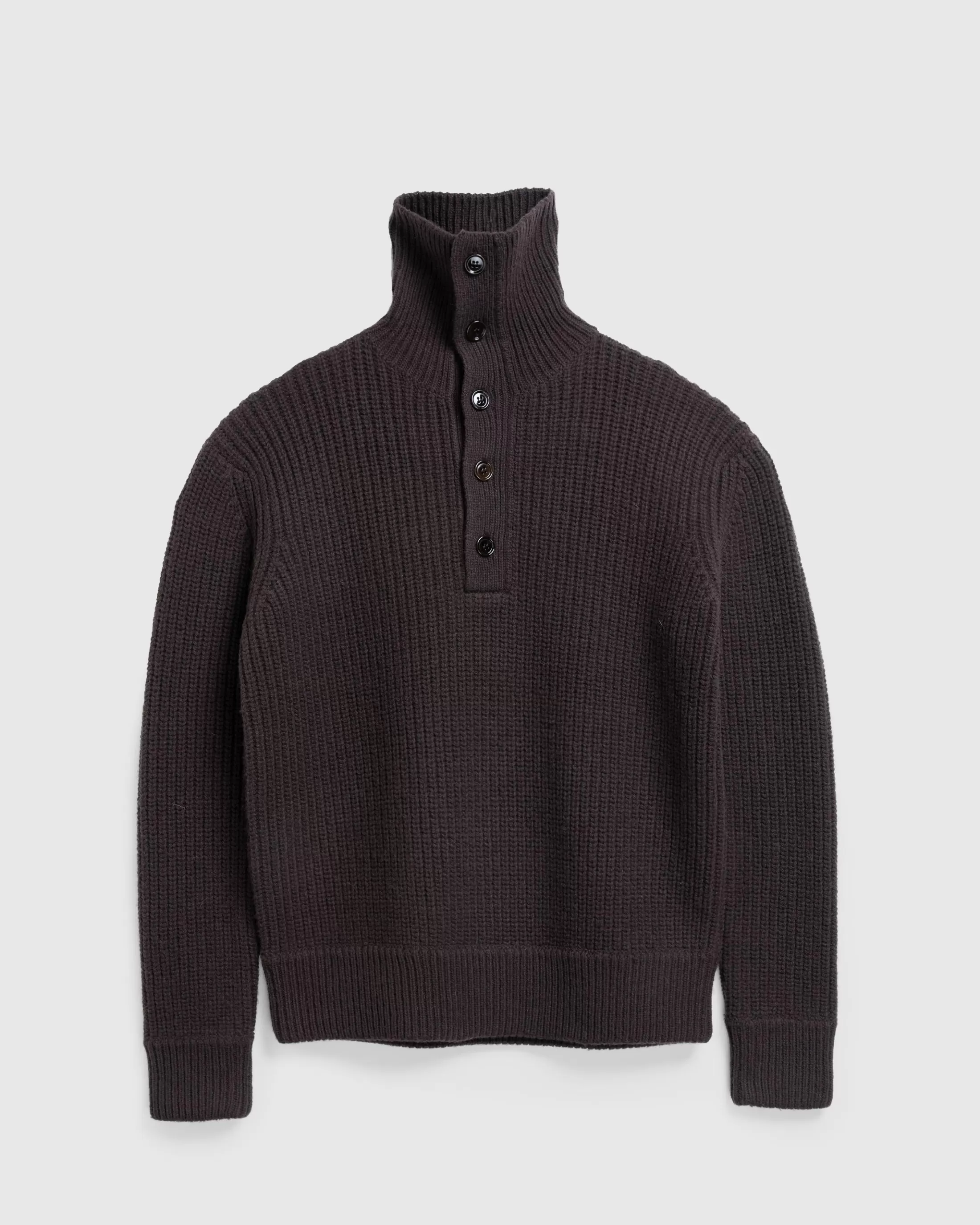 Shop Dries van Noten Mudra Polo Sweater Dark Brown darkbrown