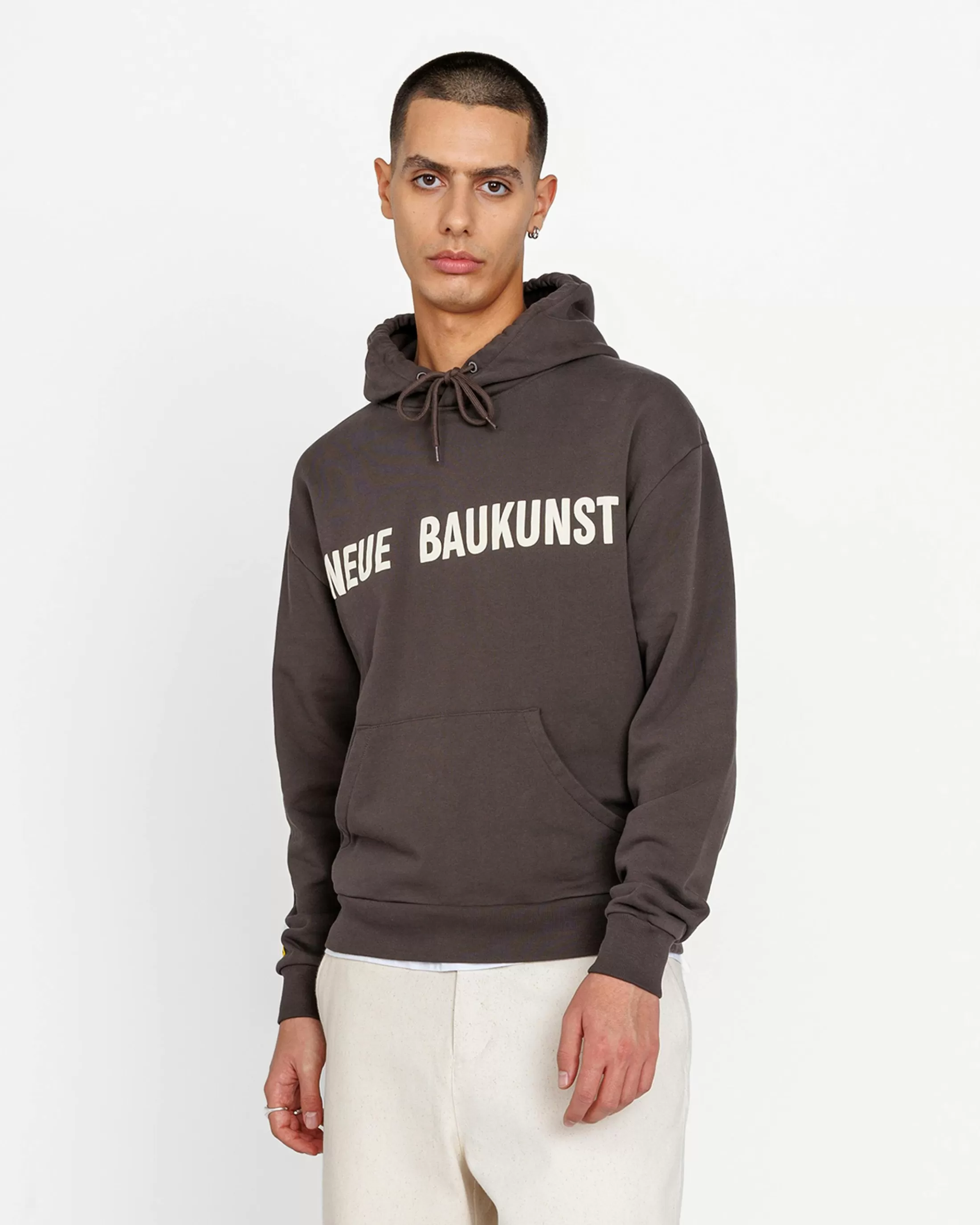 Cheap Highsnobiety Neue Baukunst Fleece Hoodie Dark Brown darkbrown