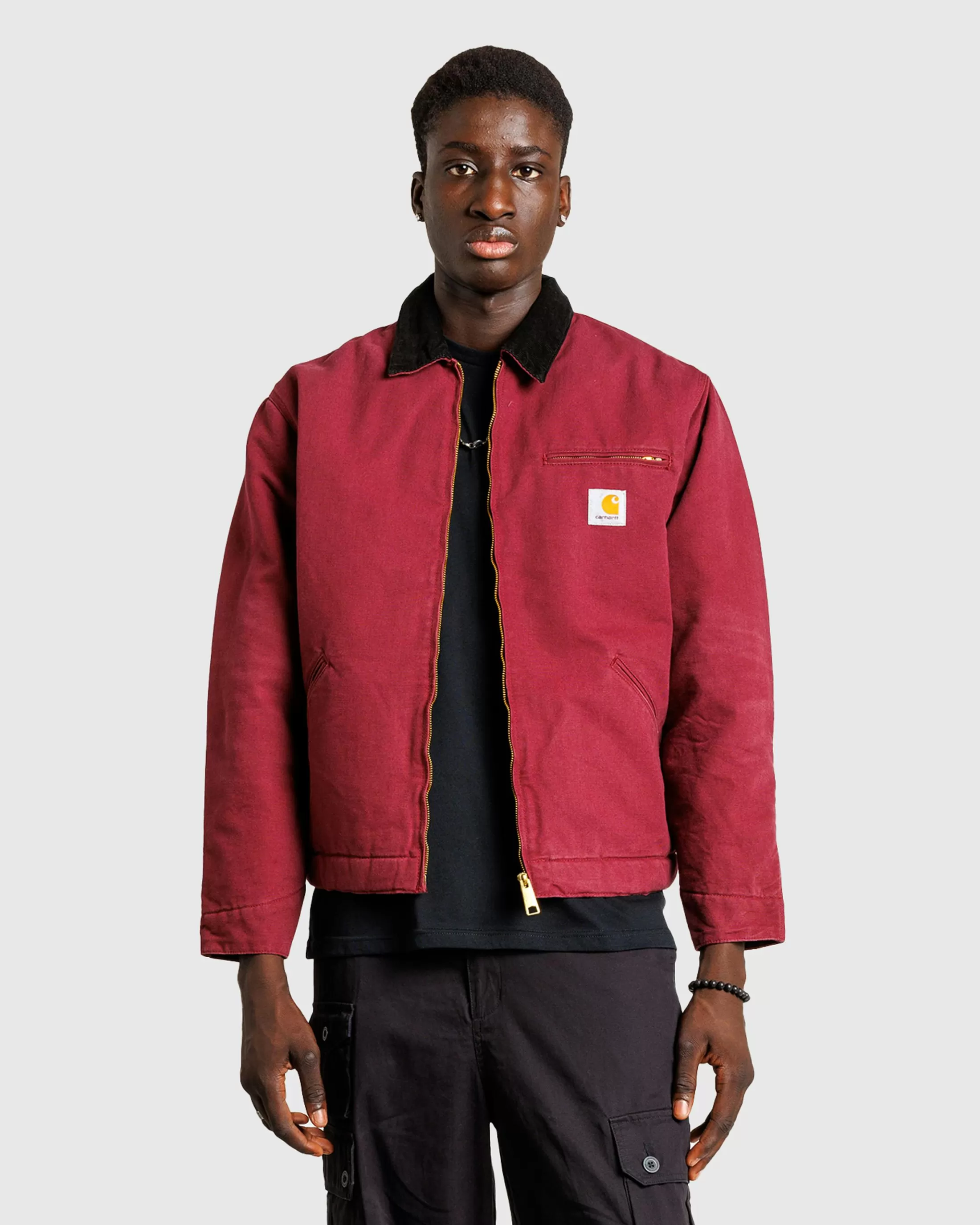 Shop Carhartt WIP OG Detroit Jacket Malbec / Black /aged canvas