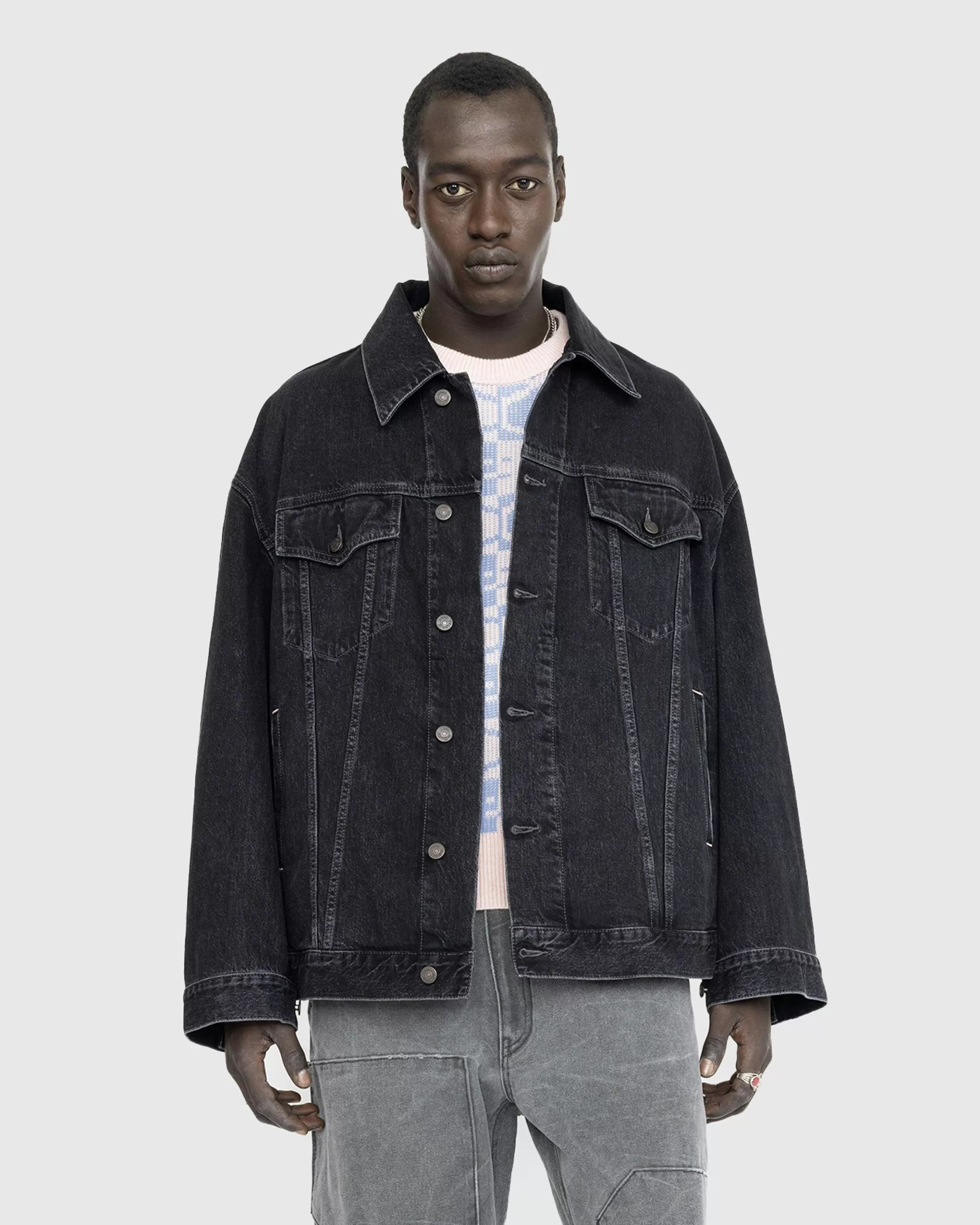 Sale Acne Studios Oversized Denim Jacket black