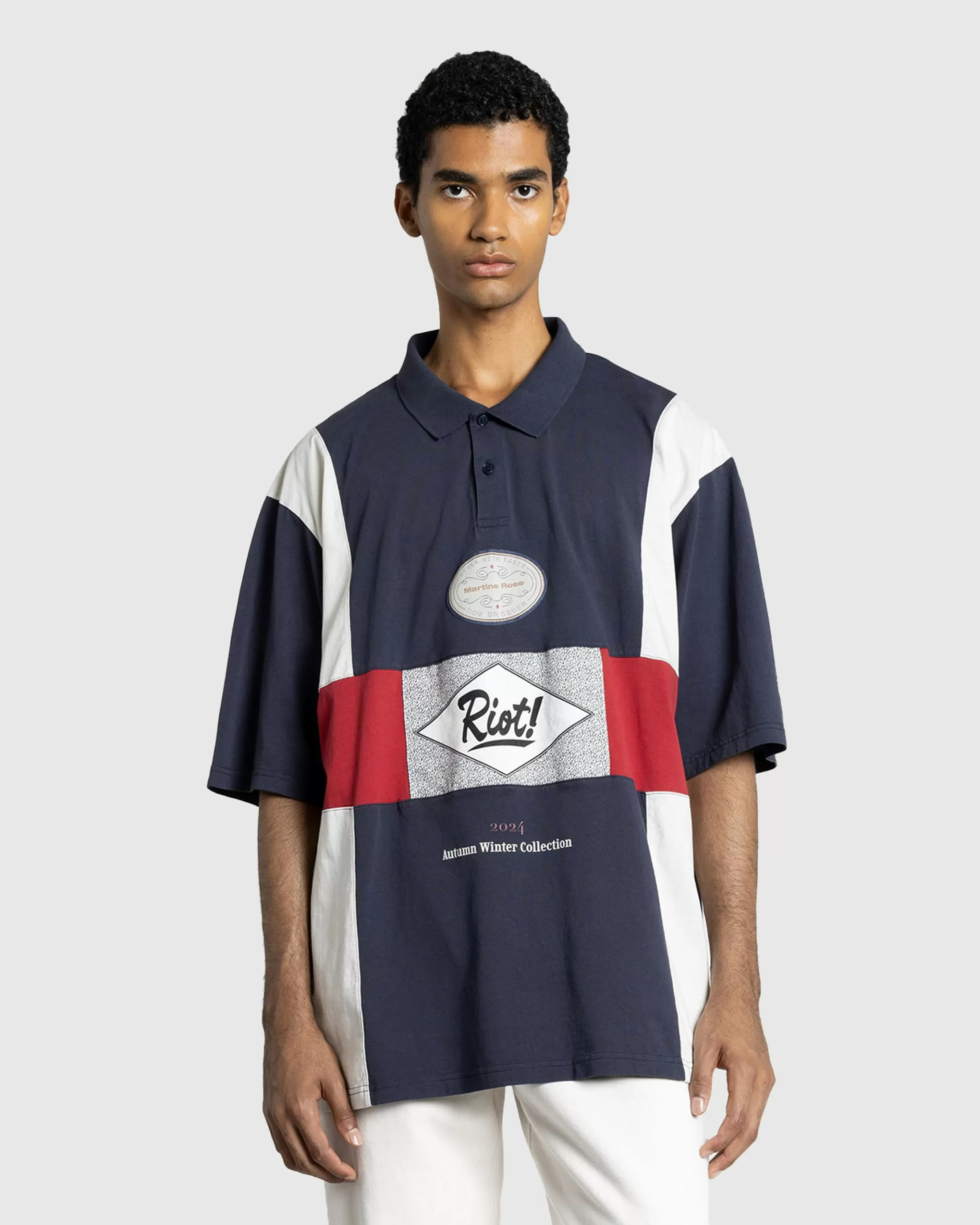 Flash Sale Martine Rose Oversized Paneled Polo blue