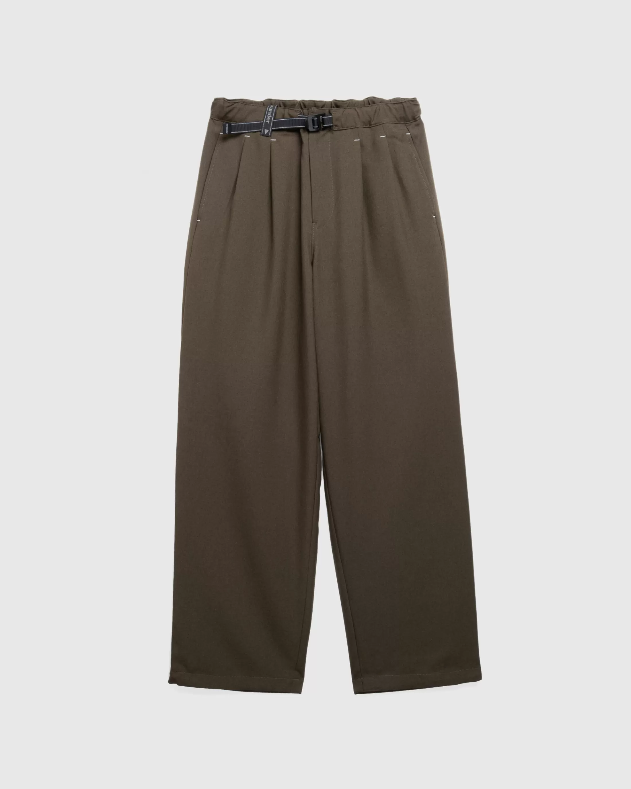 Outlet And Wander PE Melange Twill Wide Pants khaki