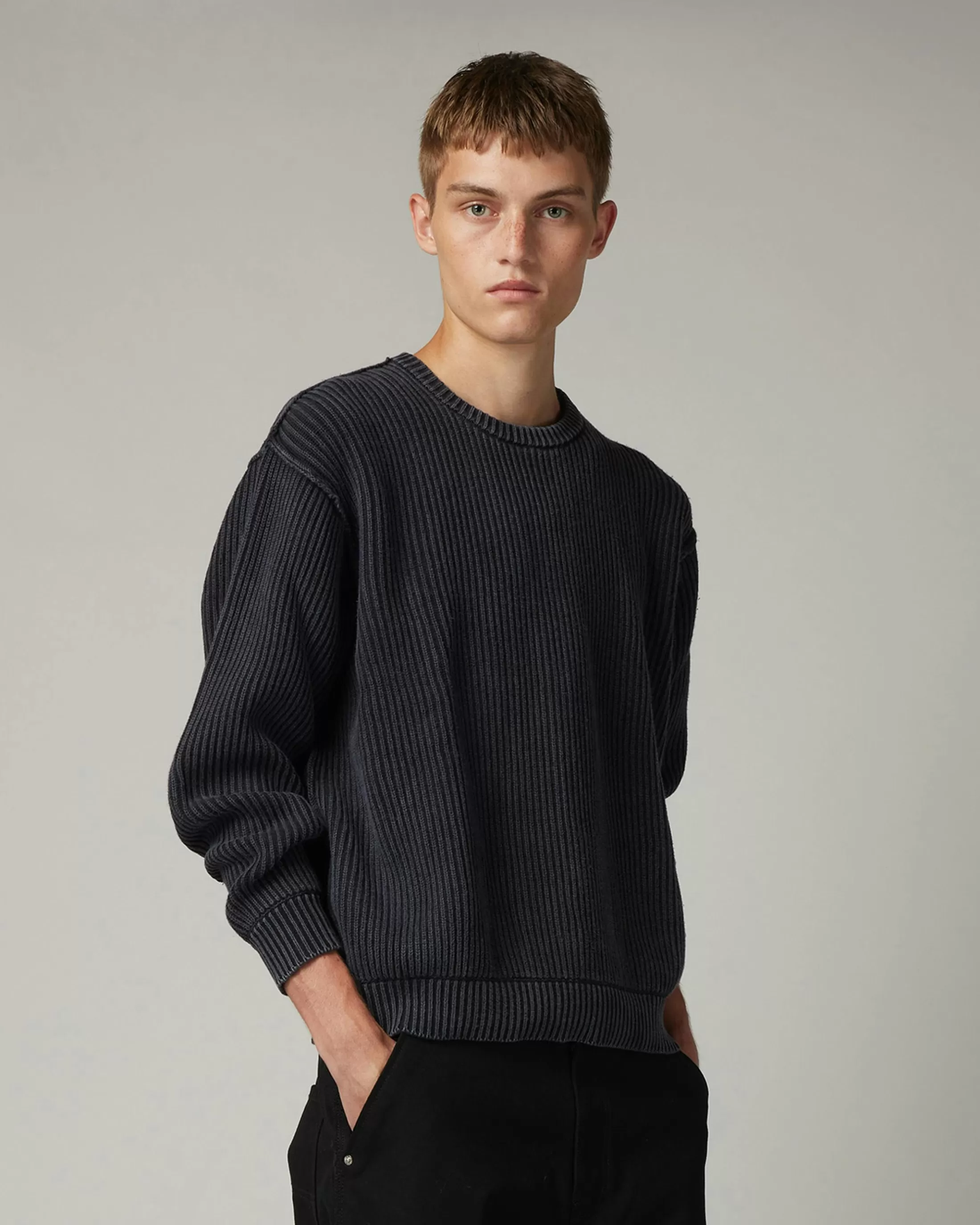 Outlet Highsnobiety HS05 Pigment Dyed Sweater washedblack