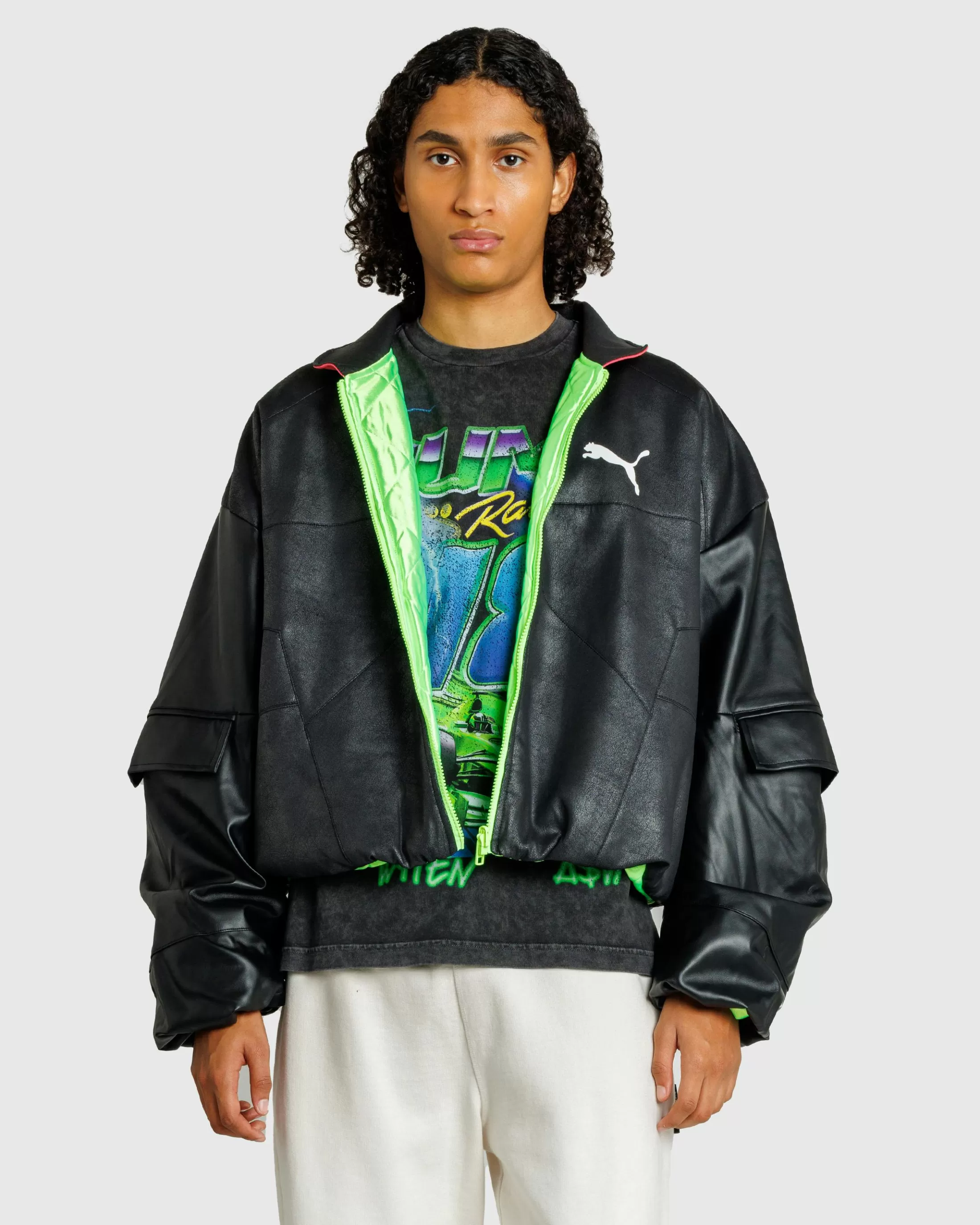 Hot Puma Pleather Jacket Black pumablack