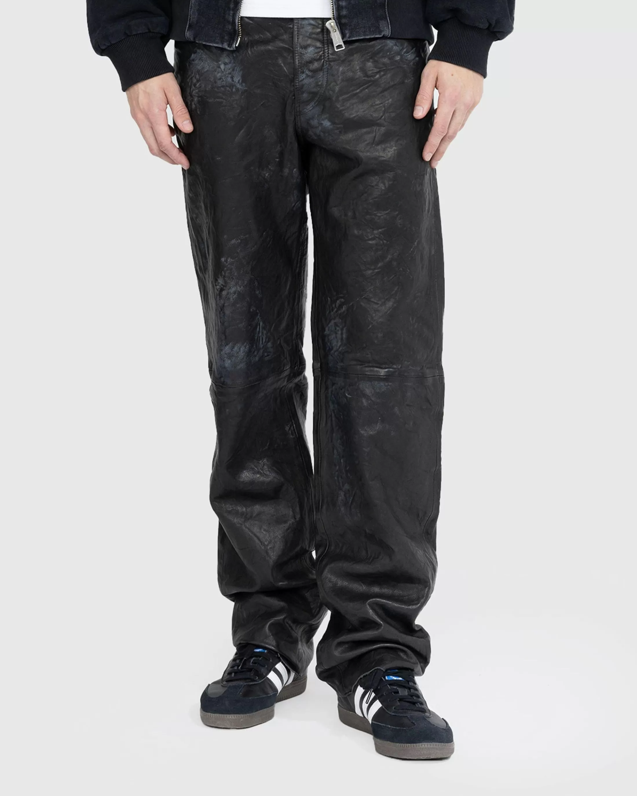 Best Diesel P-MACS-LTH Leather Trousers Black blackblackblack