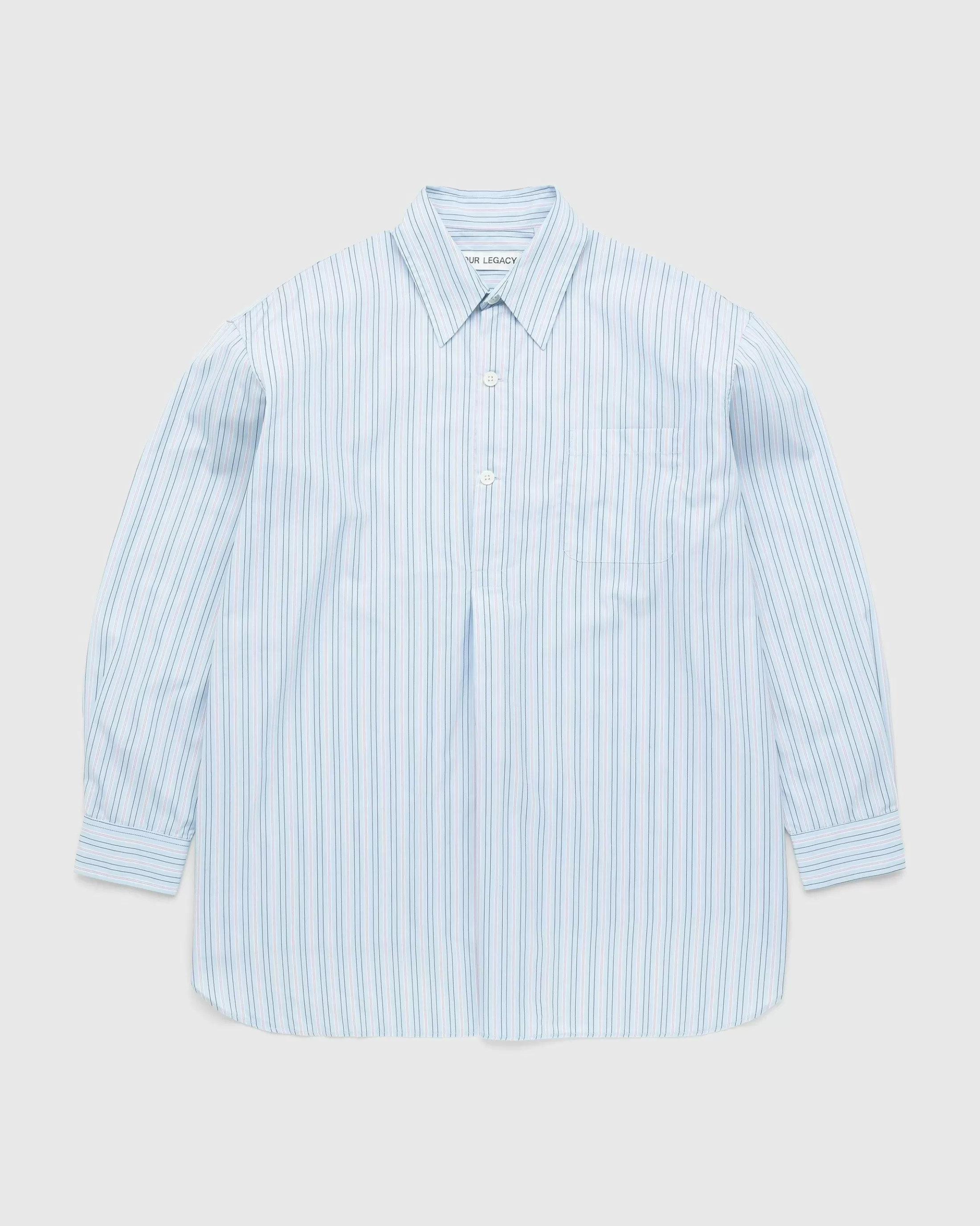 Cheap Our Legacy Popover Shirt Blue Stripe sonicbluestripe