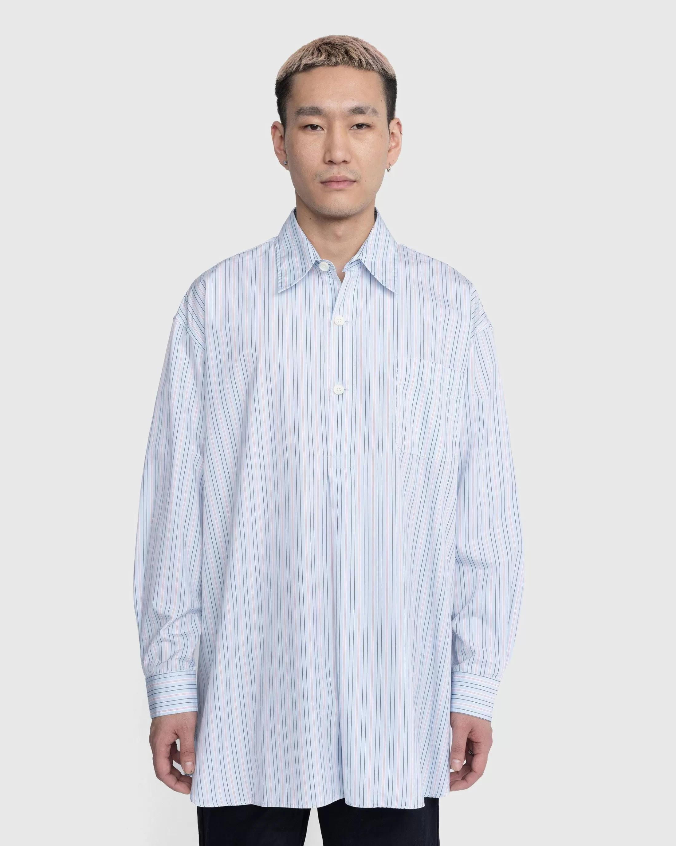 Cheap Our Legacy Popover Shirt Blue Stripe sonicbluestripe