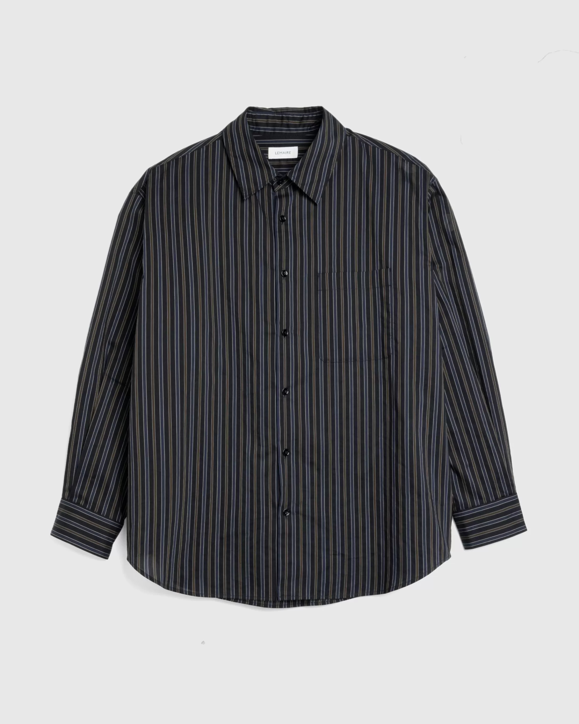 Sale Lemaire Regular Shirt Dark Brown/Marine