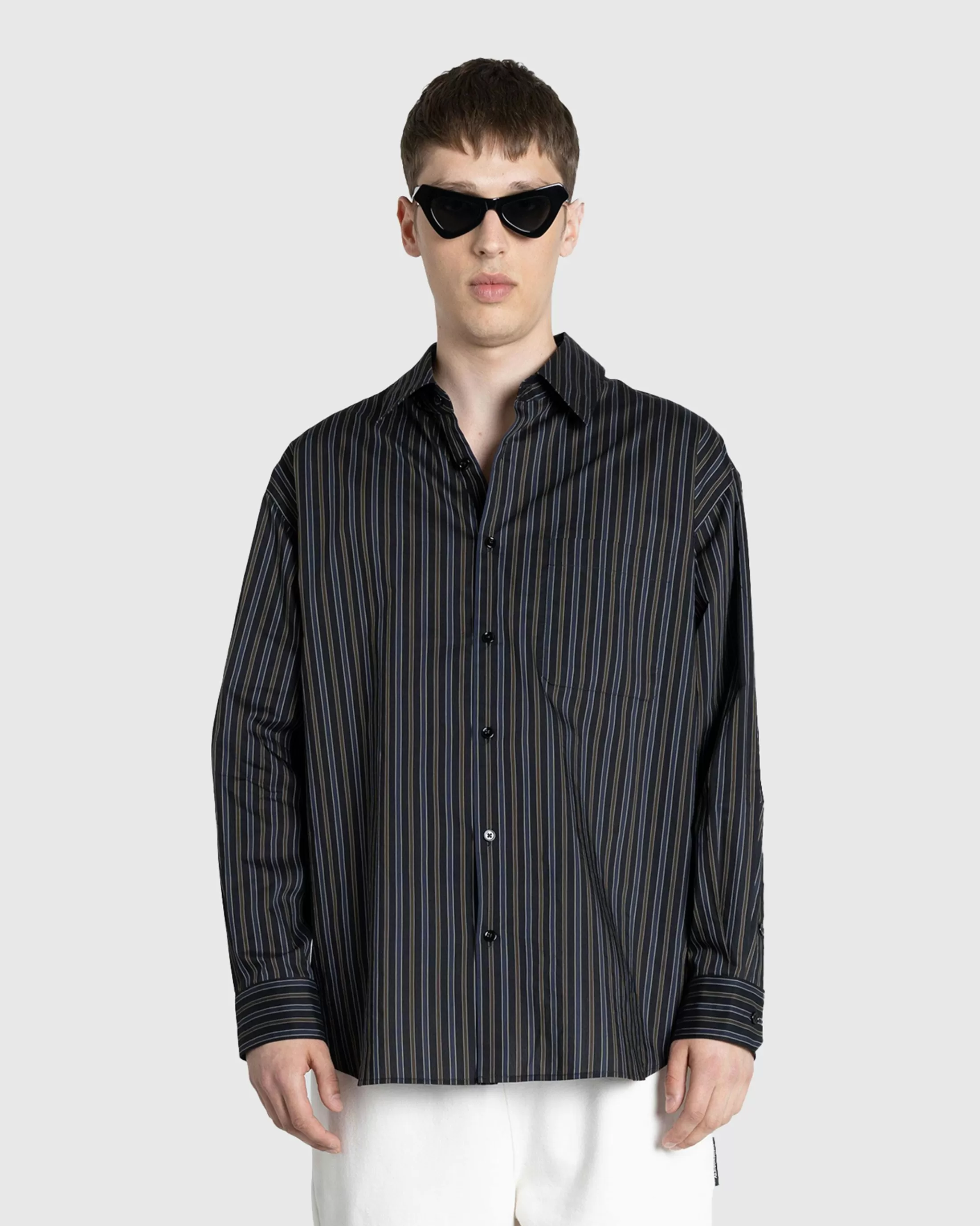 Sale Lemaire Regular Shirt Dark Brown/Marine