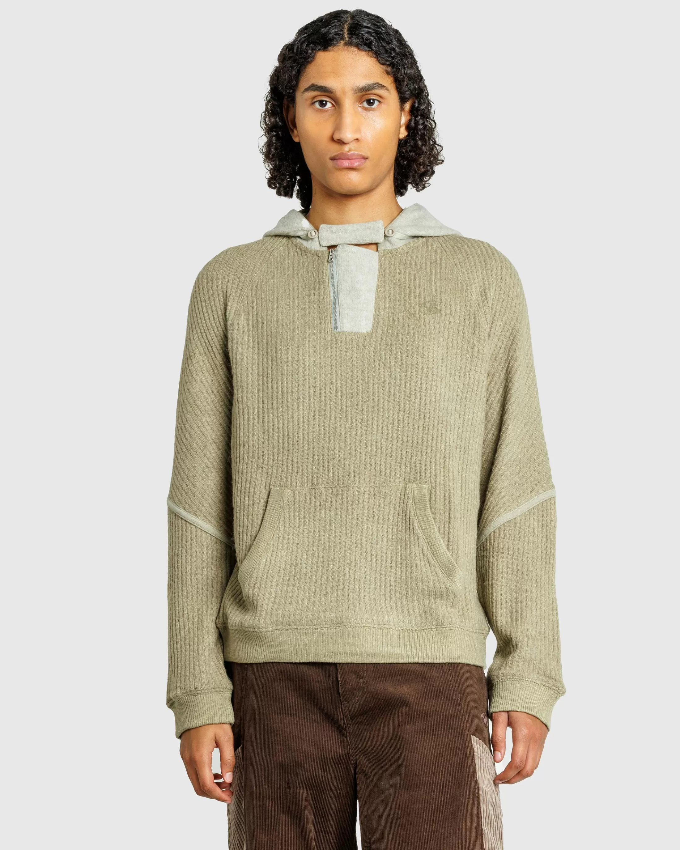 Best Sale San San Gear Ribbed Hoodie Knit khaki