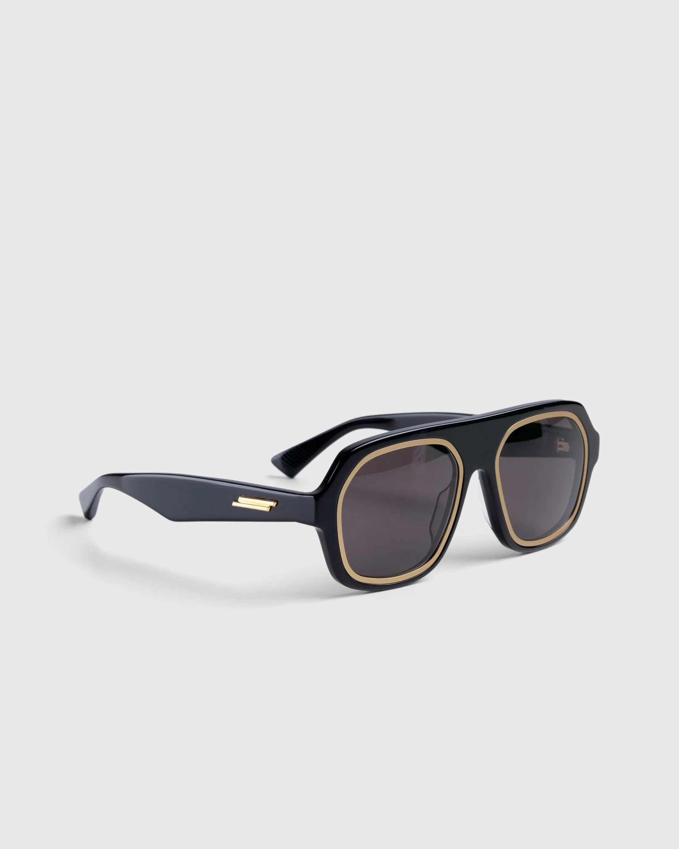 Outlet Bottega Veneta Rim Aviator Sunglasses black