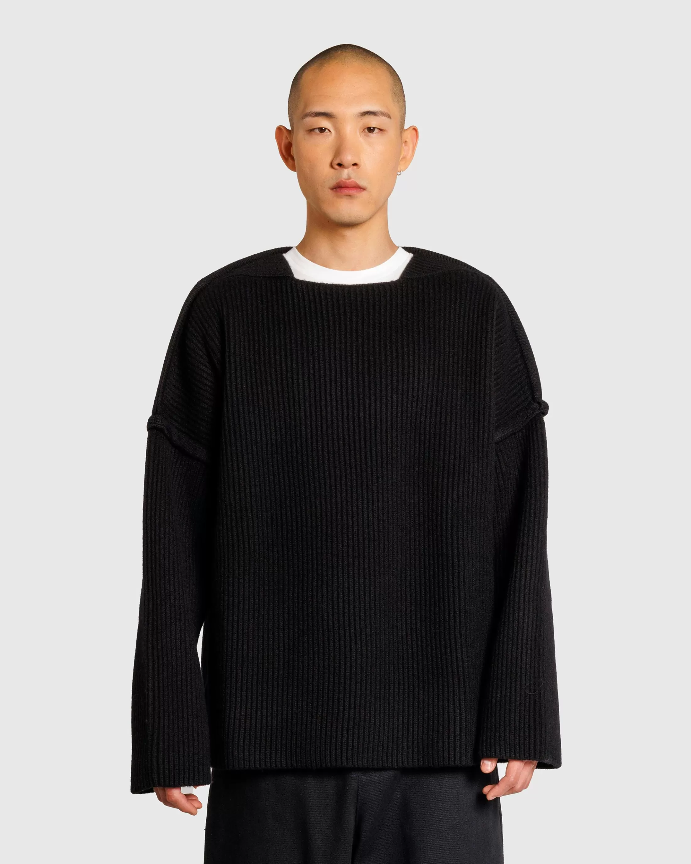 Cheap Jil Sander SQN Long-Sleeve Jumper black