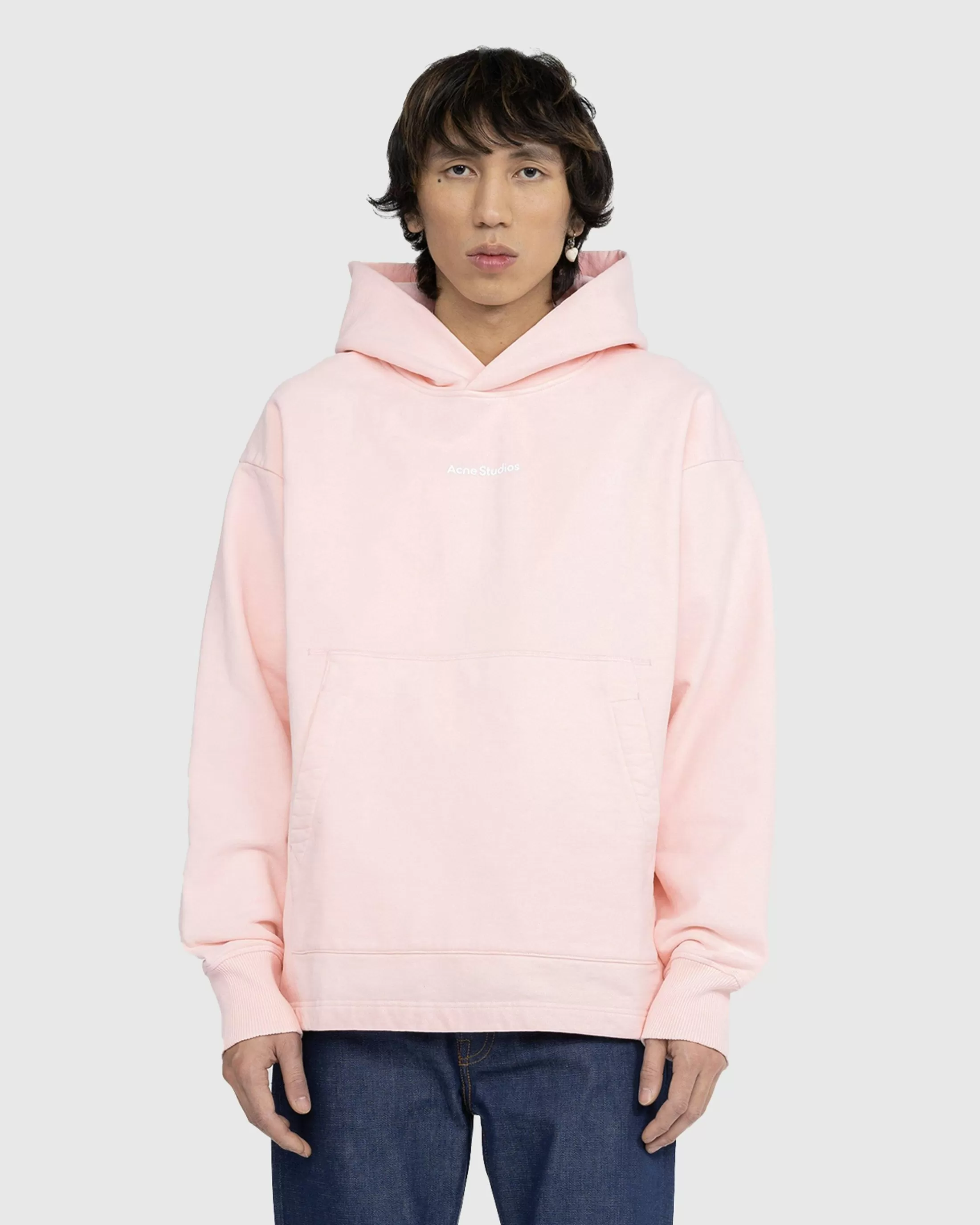 Sale Acne Studios Stamp Logo Hoodie Pale Pink palepink