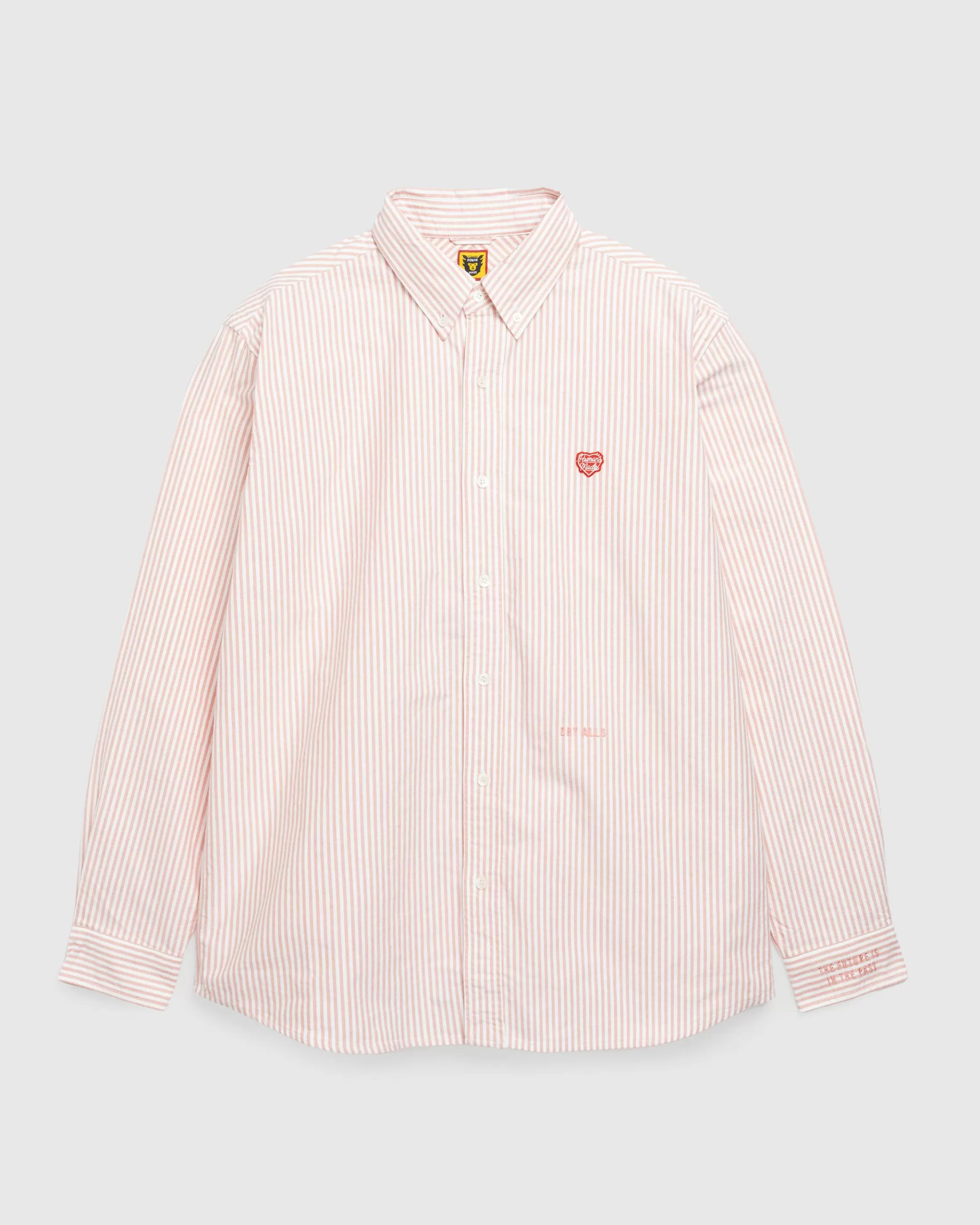 Discount Human Made Striped Oxford BD Shirt red