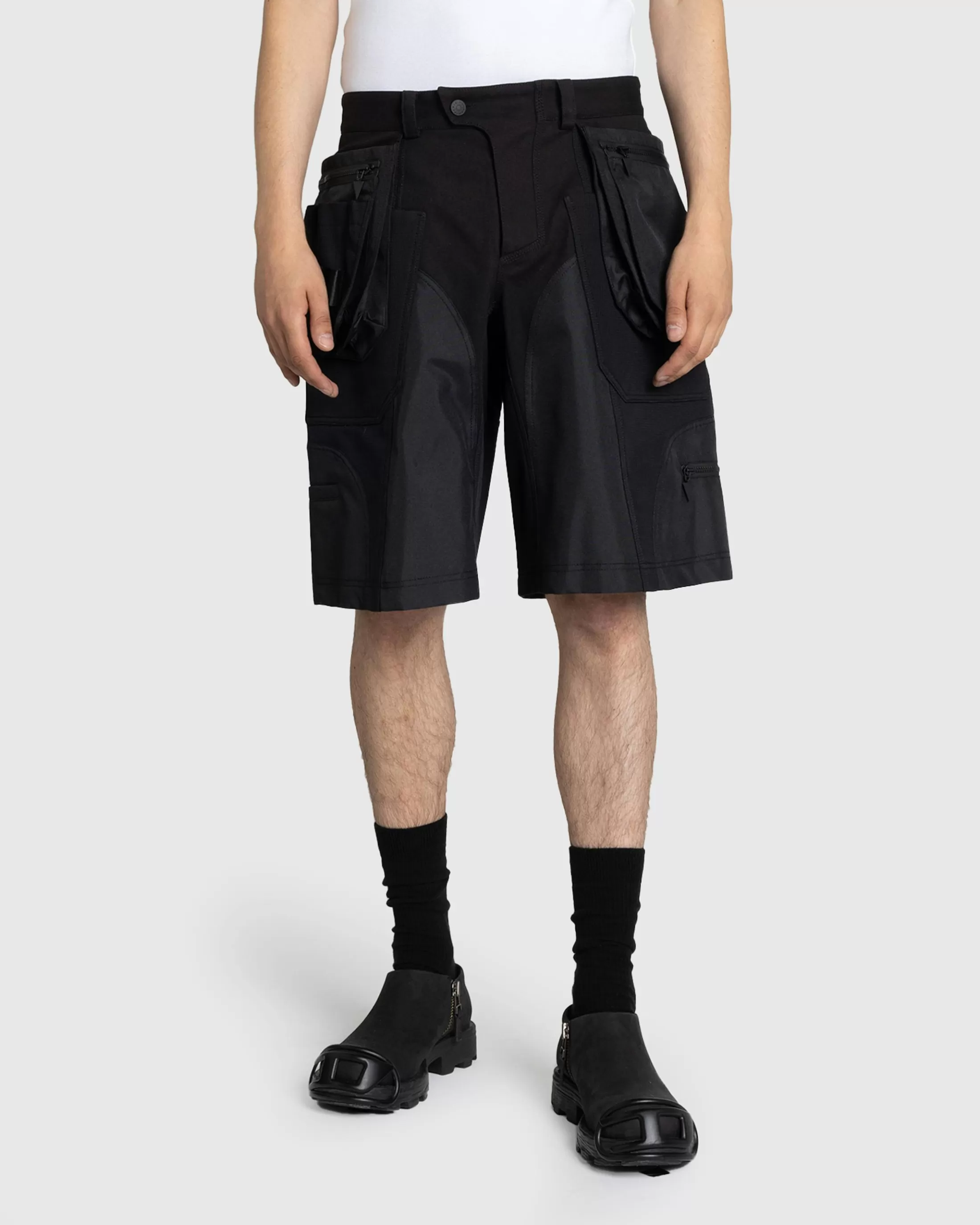 Best Sale Mugler Technical Fabric Cargo Shorts black/black