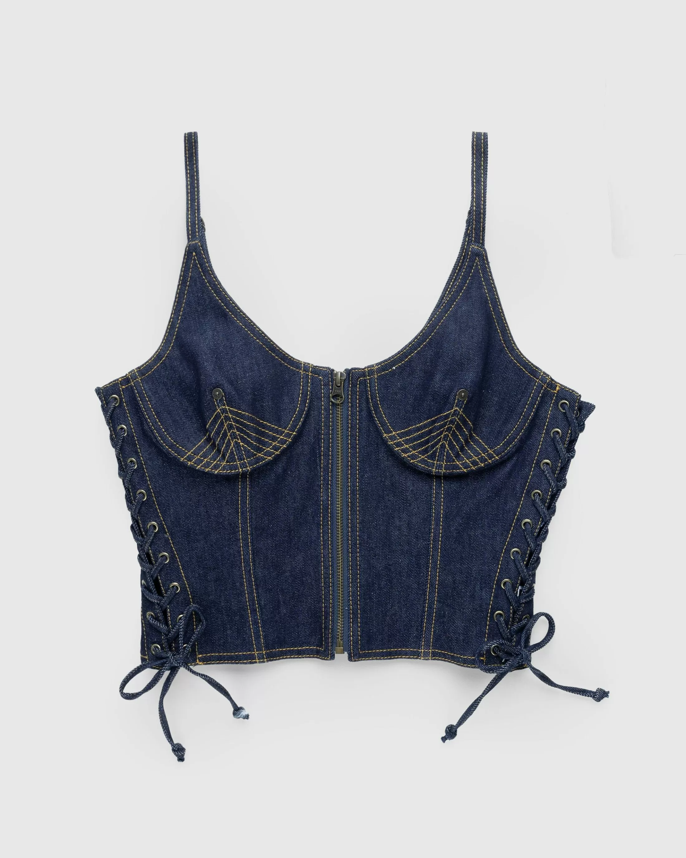 Discount Jean Paul Gaultier Topstitch Corset Indigo blue