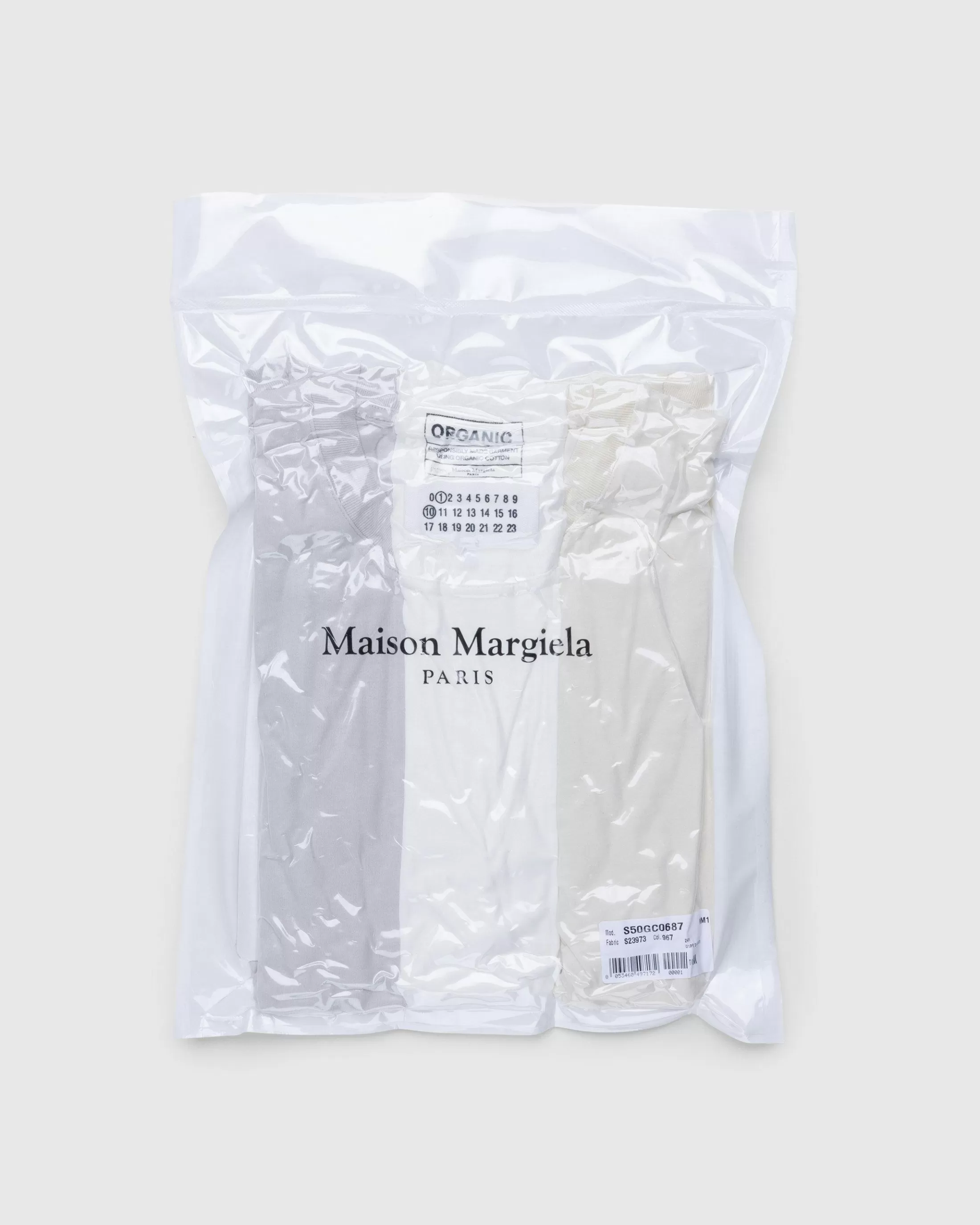 Sale Maison Margiela T-Shirts Three Pack Gray/White/Cream greywhitecream