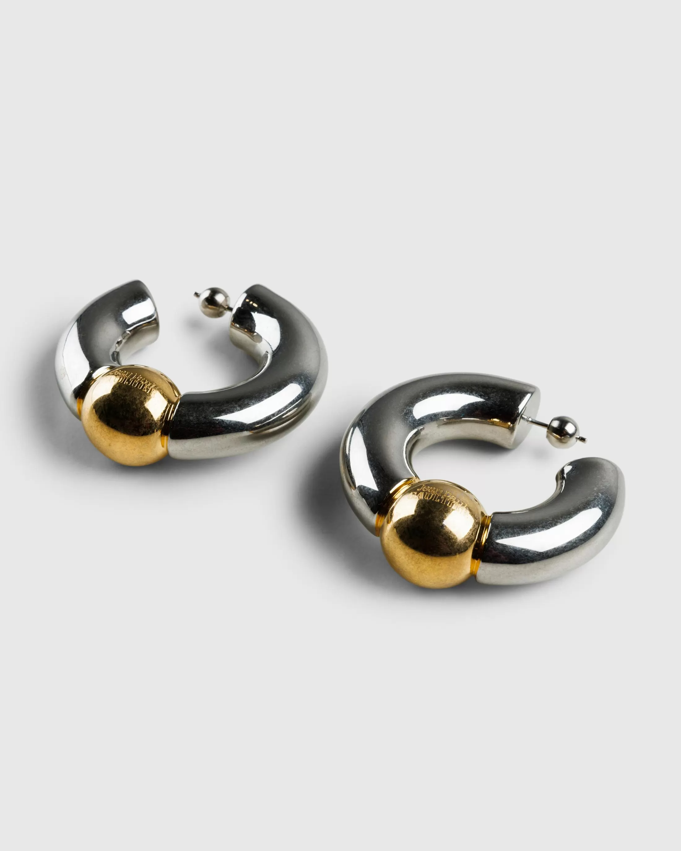 Online Jean Paul Gaultier Tube Earrings Silver/Gold silvergold