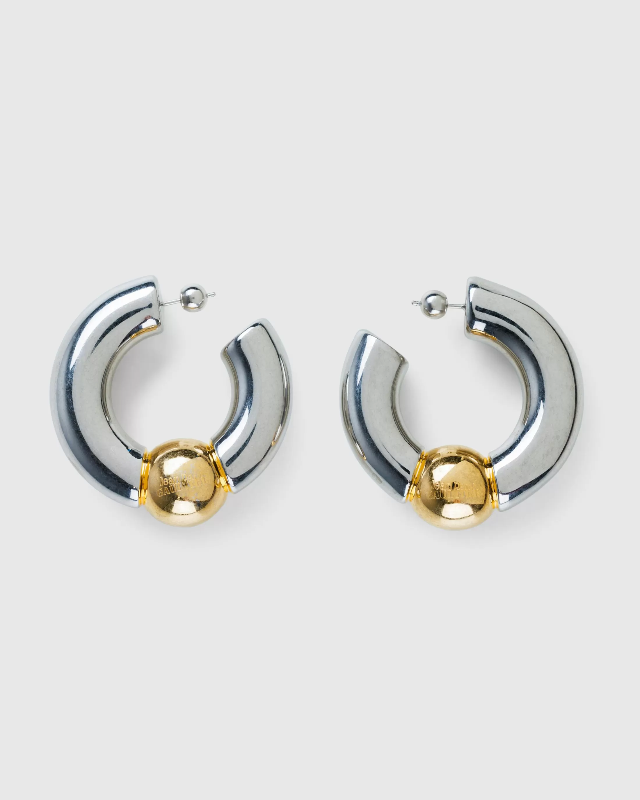 Online Jean Paul Gaultier Tube Earrings Silver/Gold silvergold