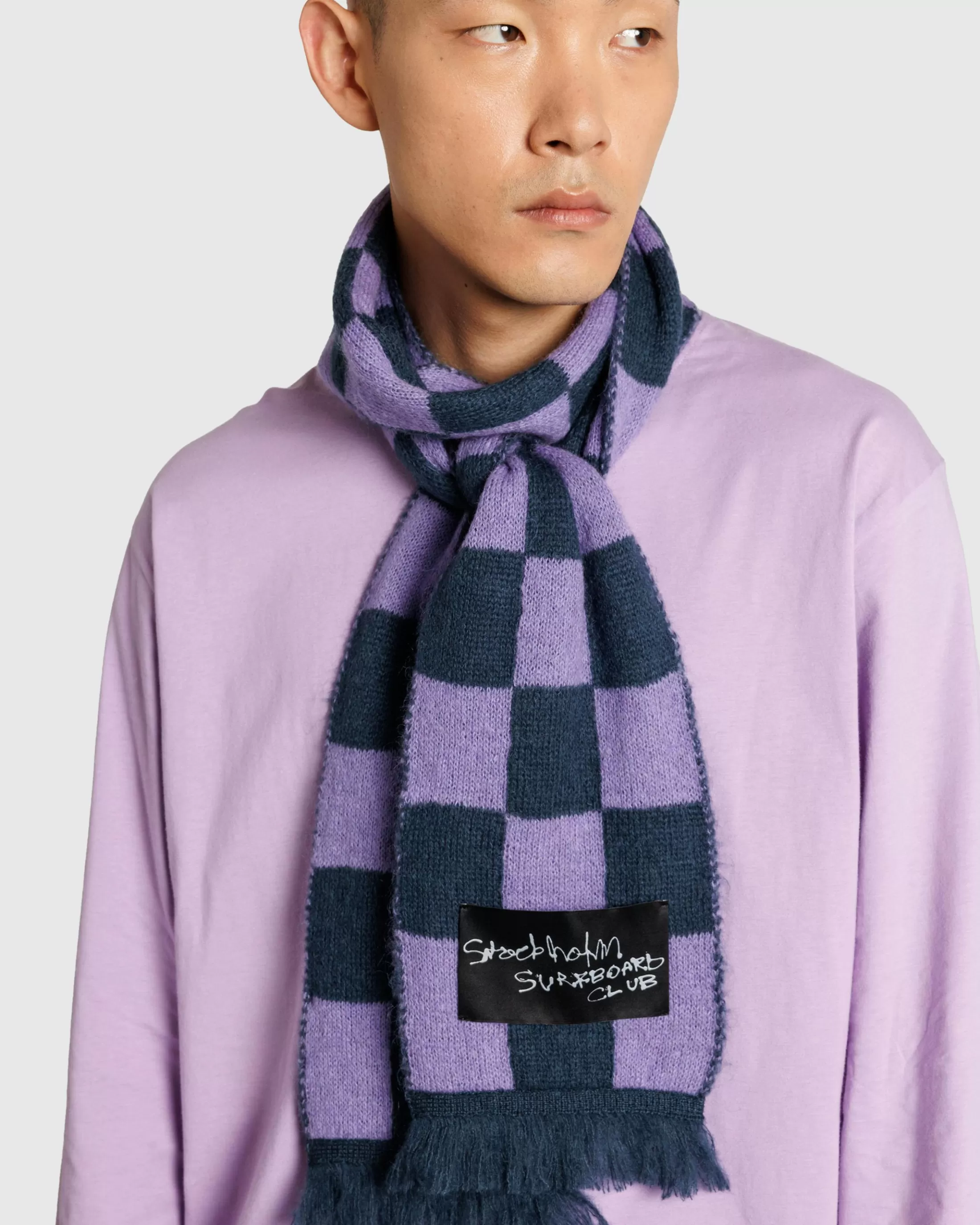 Outlet Stockholm Surfboard Club Umi Scarf Purple Check purplecheck