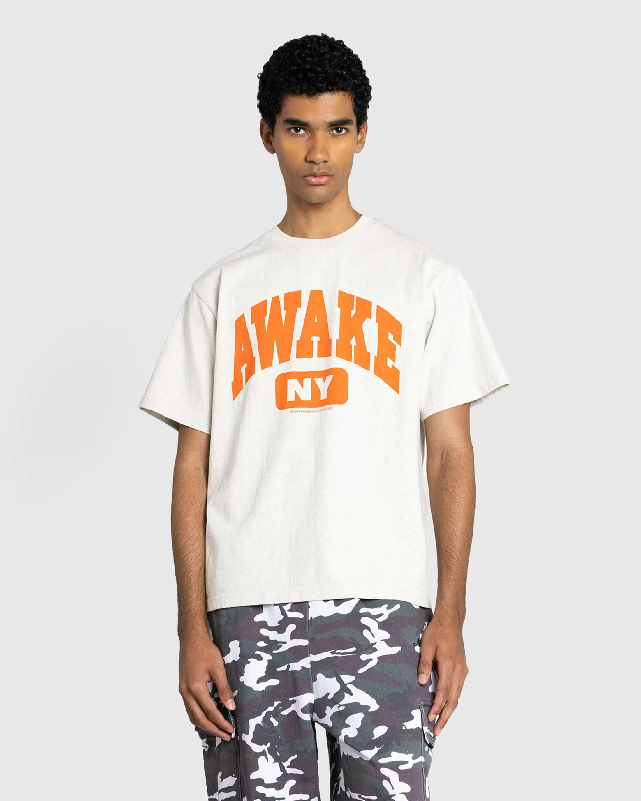 Cheap Awake NY Varsity Tee Charcoal Heather charcoalheather