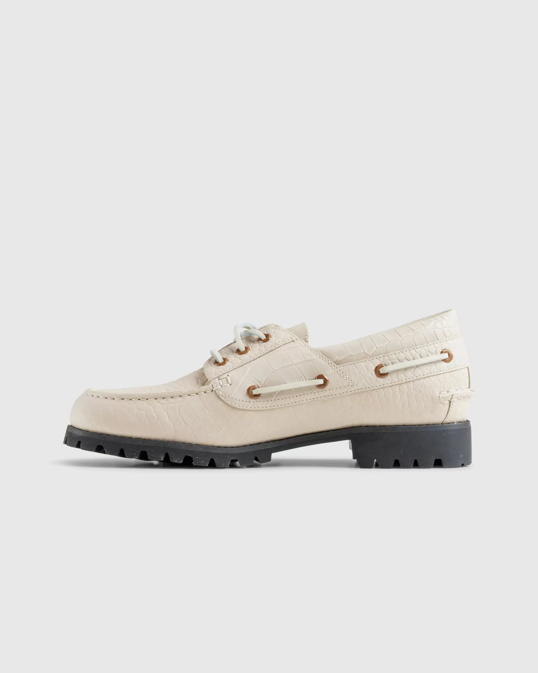 Best Timberland Vibram Boat Shoe Light Beige Full Grain lightbeige