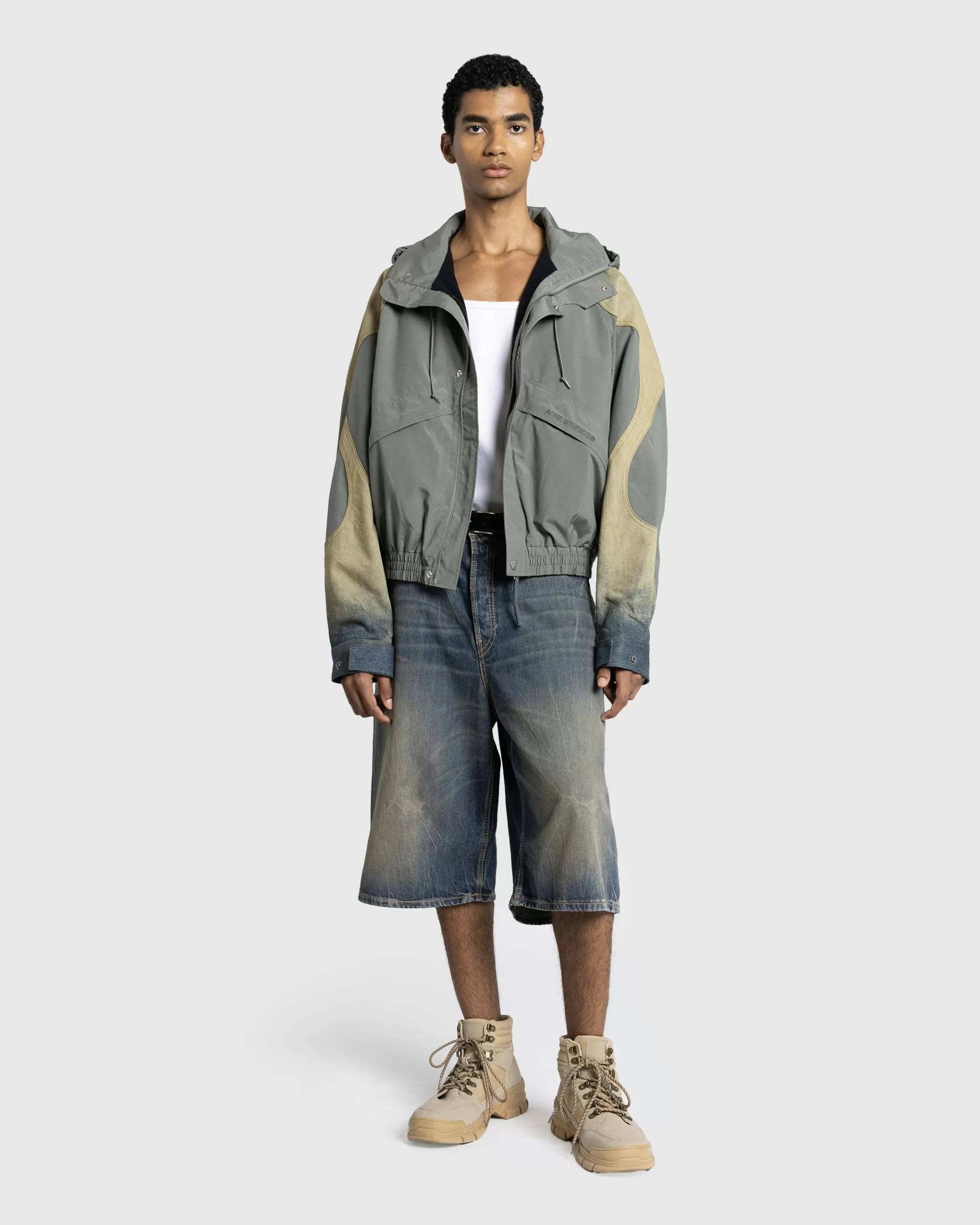 Sale Acne Studios Windbreaker Jacket Olive Green olivegreen