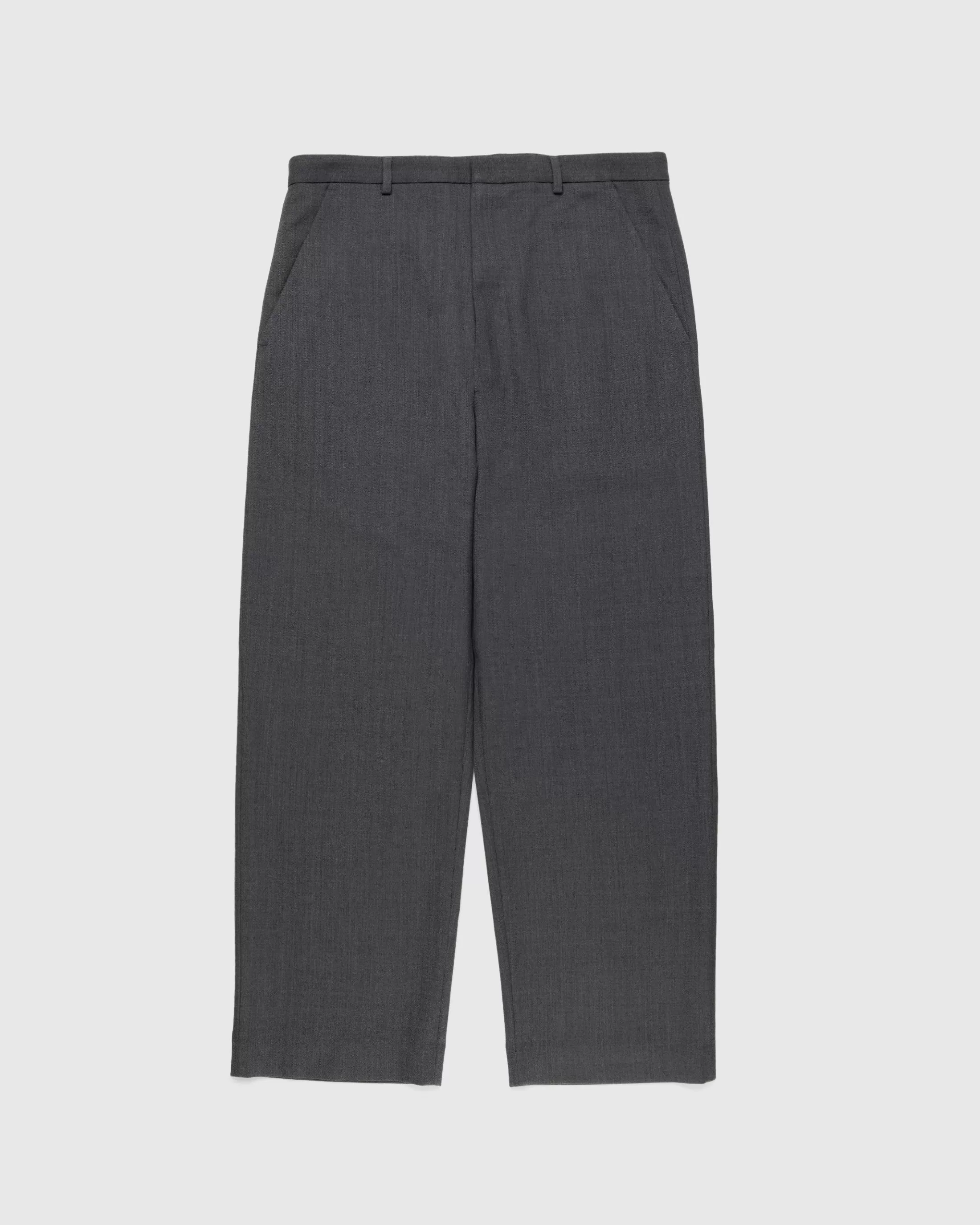 Store Acne Studios Wool Blend Tailored Trousers Dark Grey Melange darkgreymelange