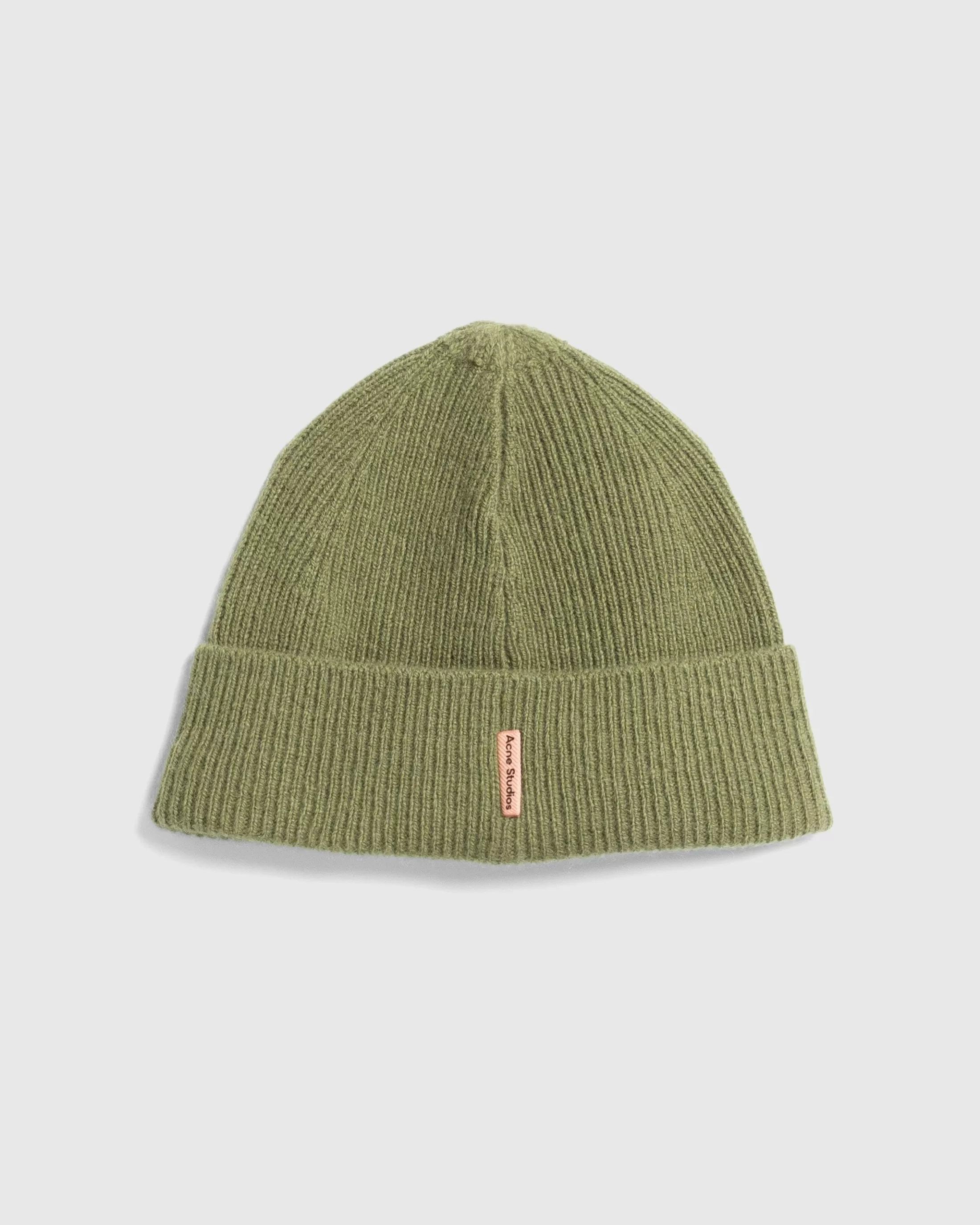 New Acne Studios Wool Cashmere Beanie Olive Green olivegreen