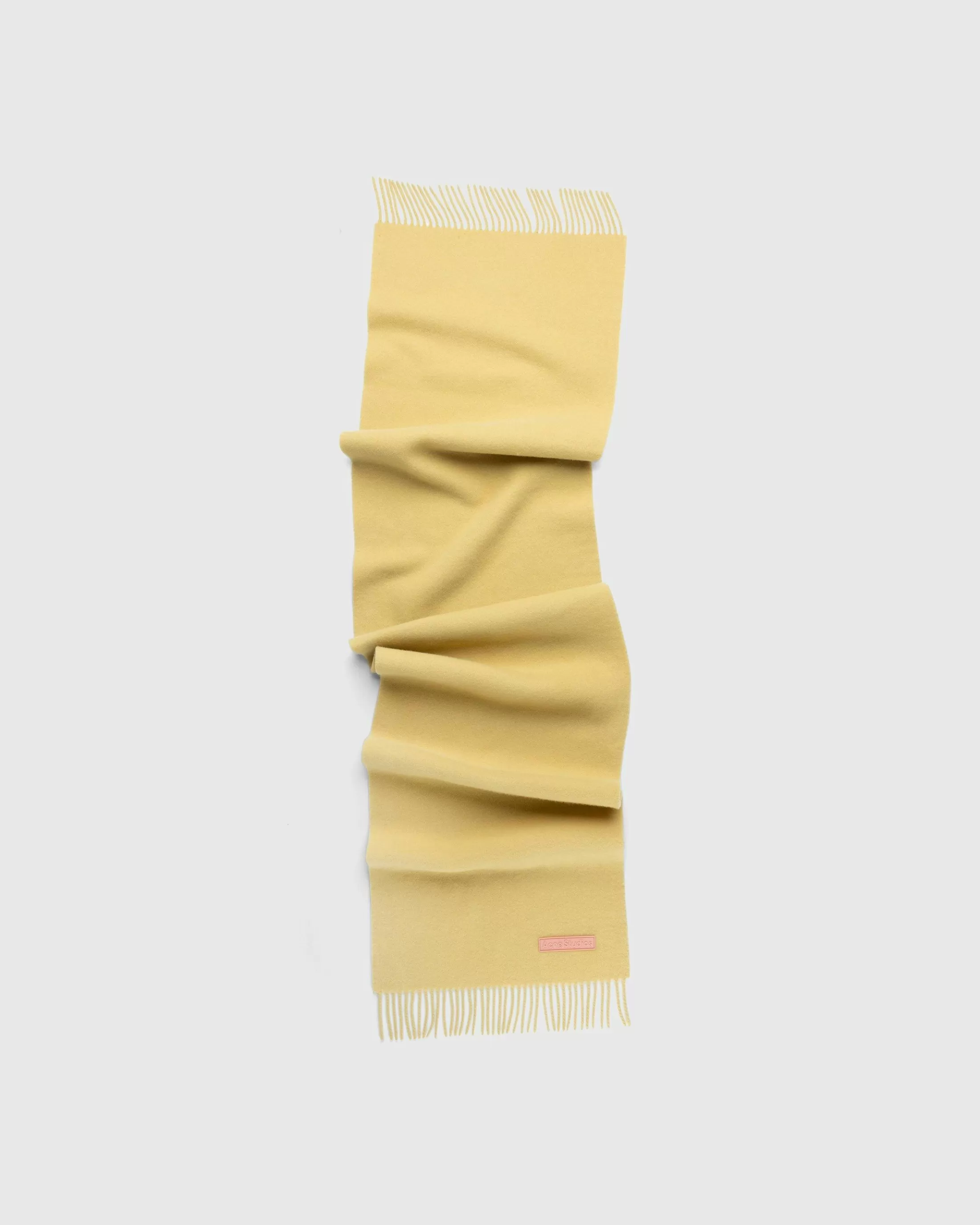 Sale Acne Studios Wool Fringe Scarf yellow