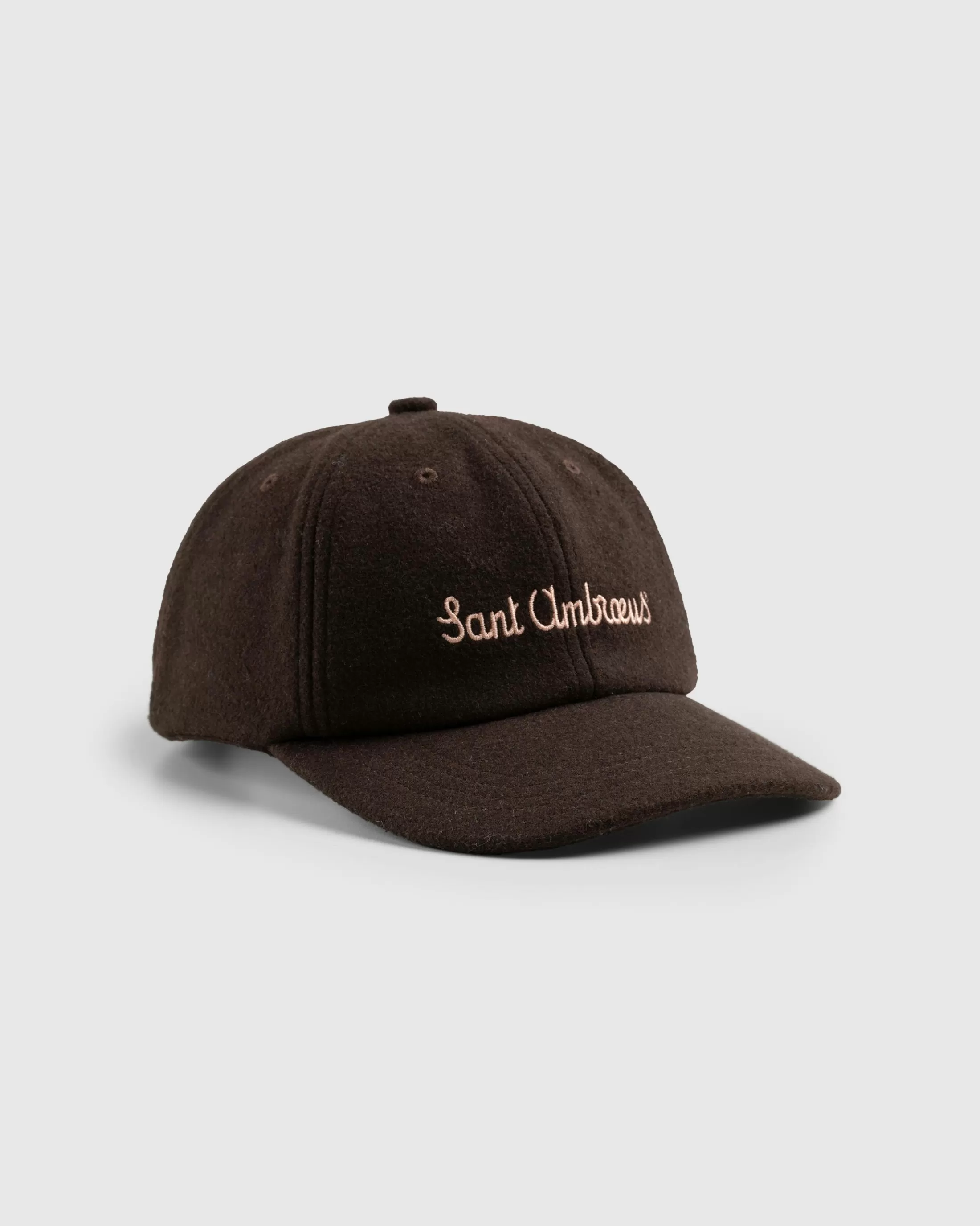 Cheap Sant Ambroeus Wool Logo Cap Dark Brown darkbrown