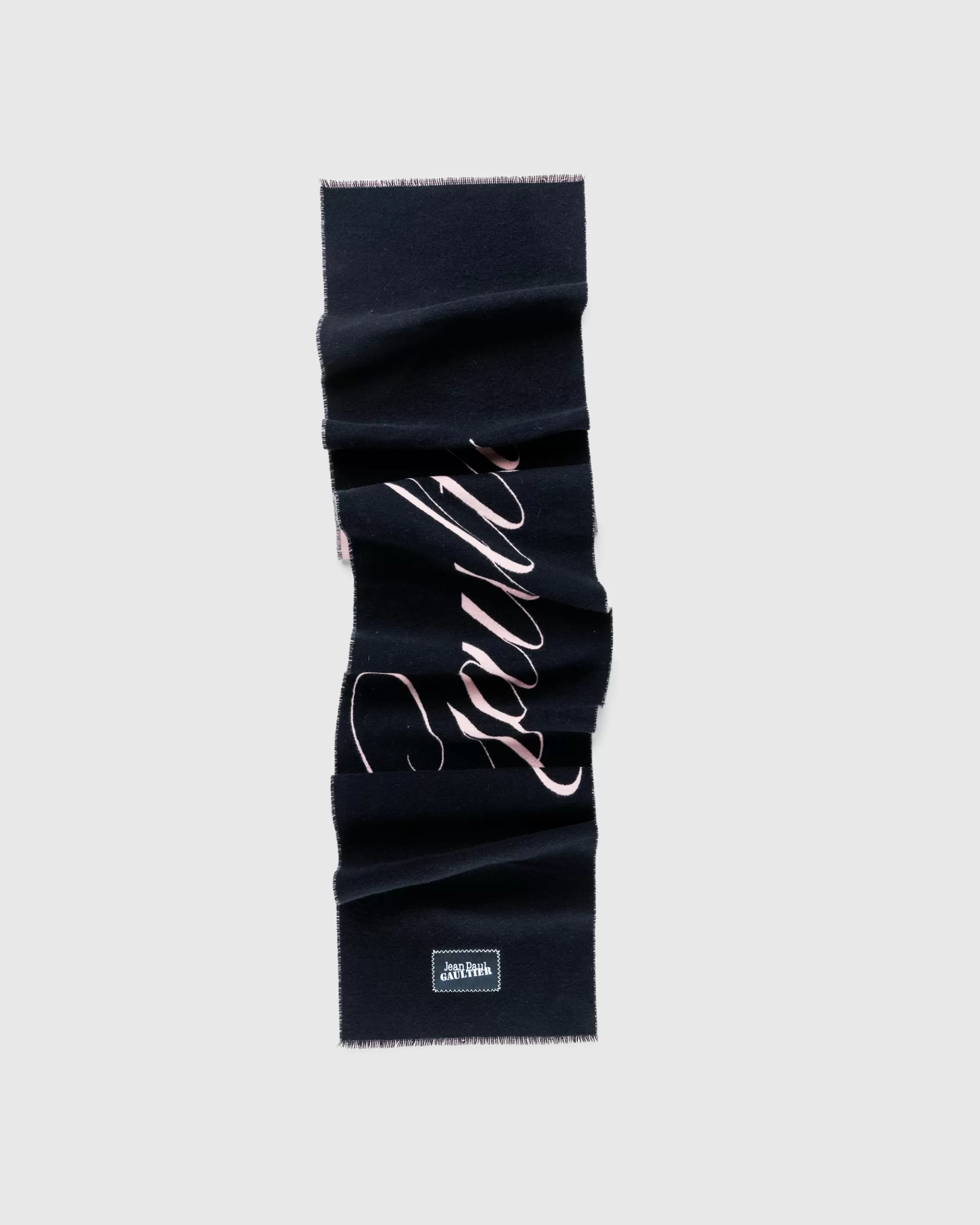 Best Jean Paul Gaultier Wool Scarf With Gaultier Signature Black/Pale Pink black/palepink